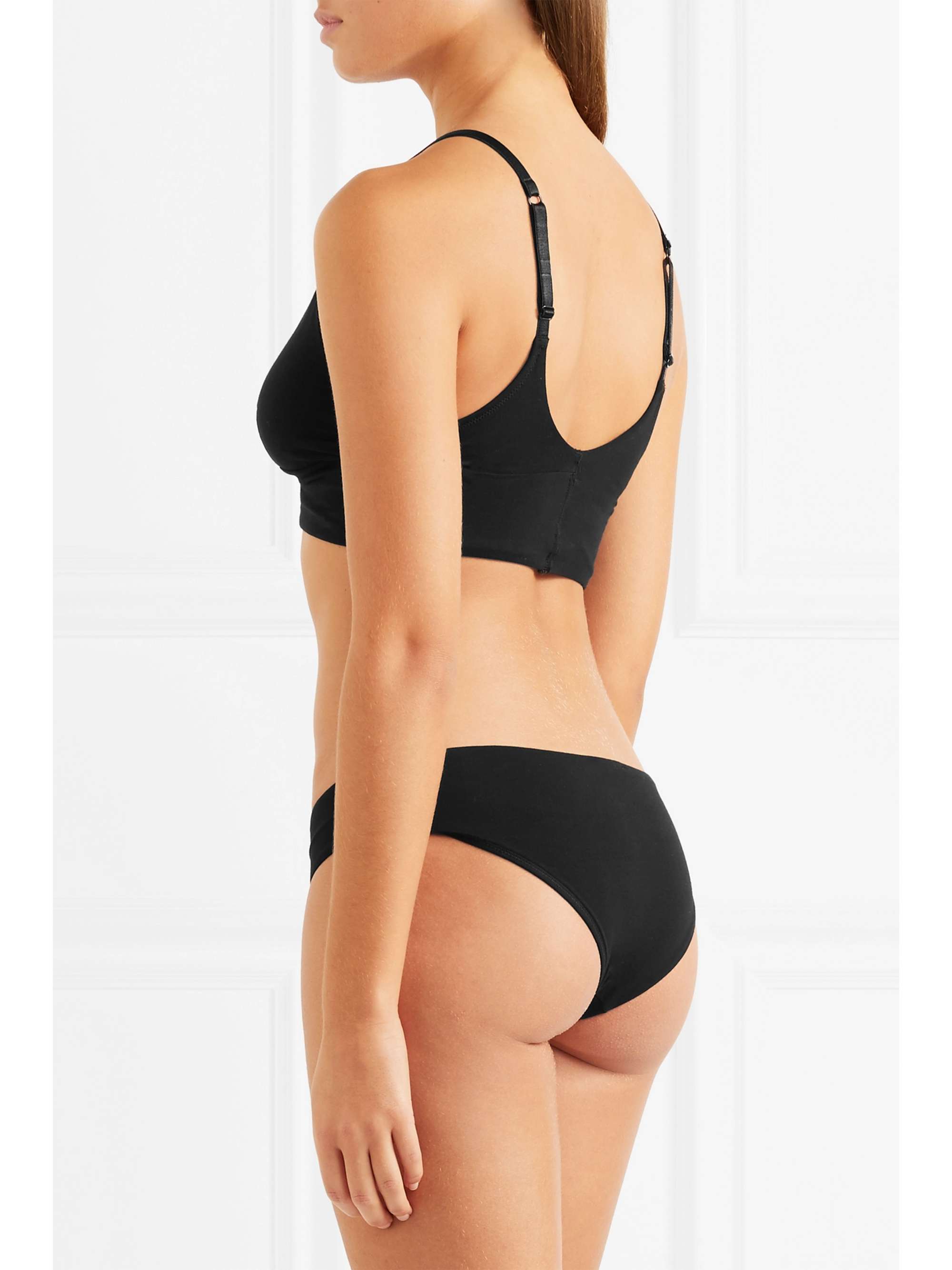 + NET SUSTAIN Helen set of two organic Pima cotton-blend jersey soft-cup triangle bras view