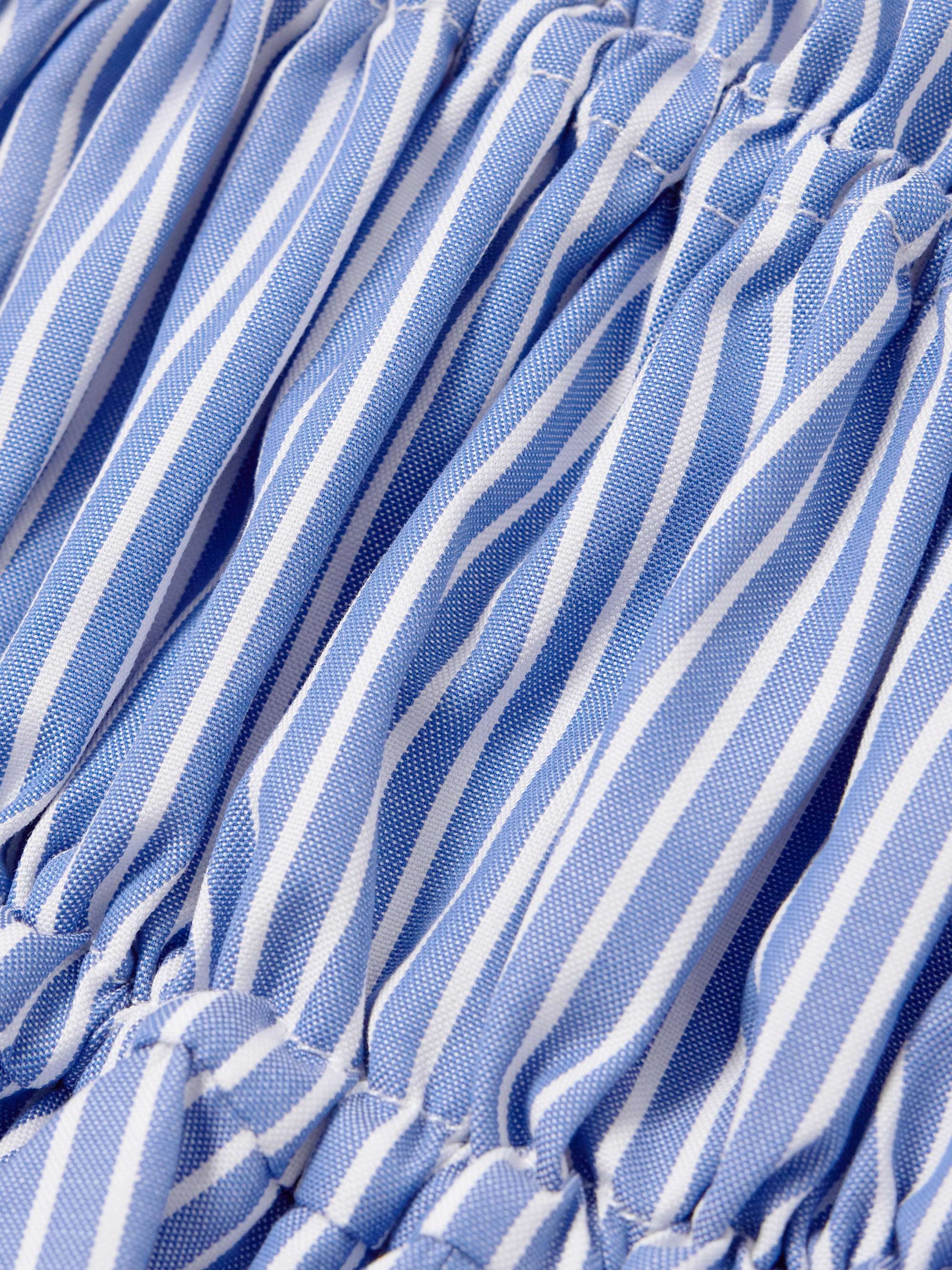 Donrine faux pearl-embellished tie-detailed striped cotton midi dress view