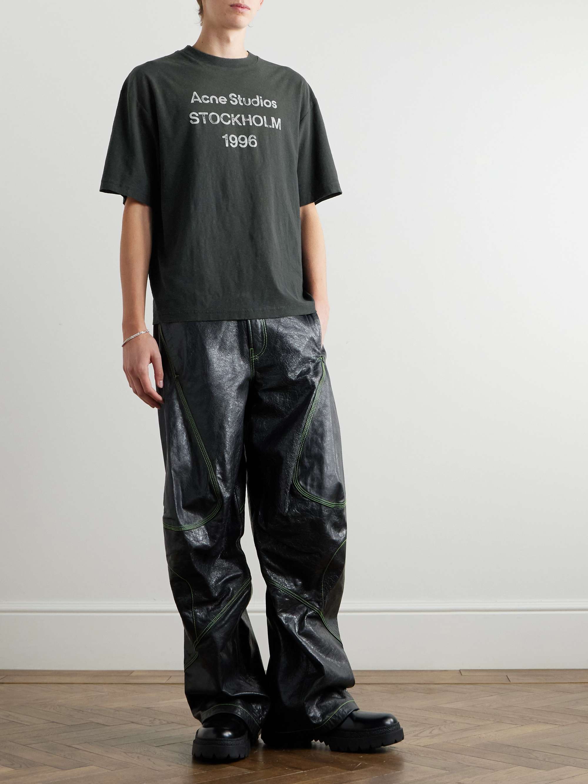 Exford Distressed Logo-Print Cotton-Jersey T-Shirt view