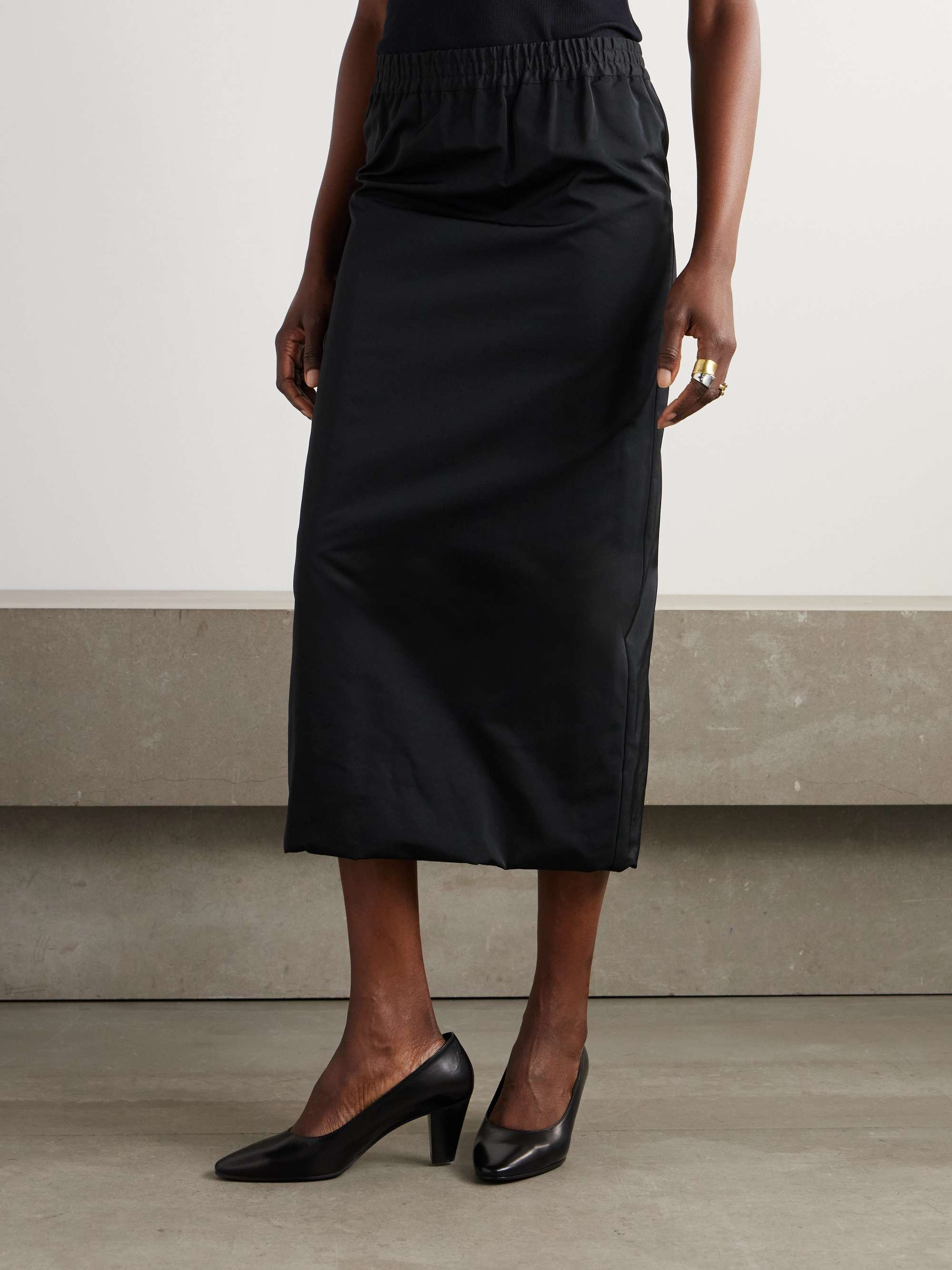Satin midi skirt view
