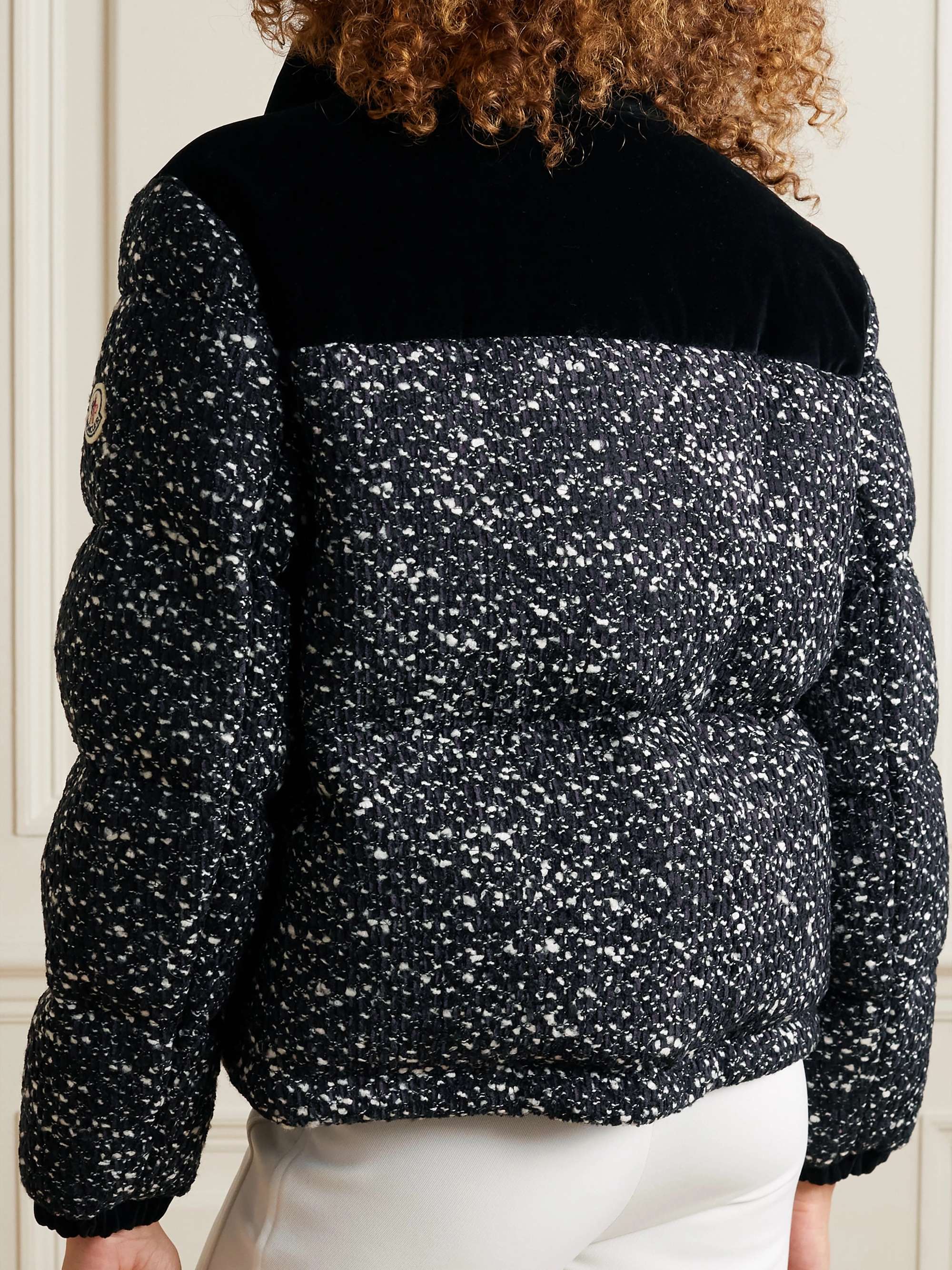 Girotte quilted cotton velvet-trimmed bouclé down jacket view