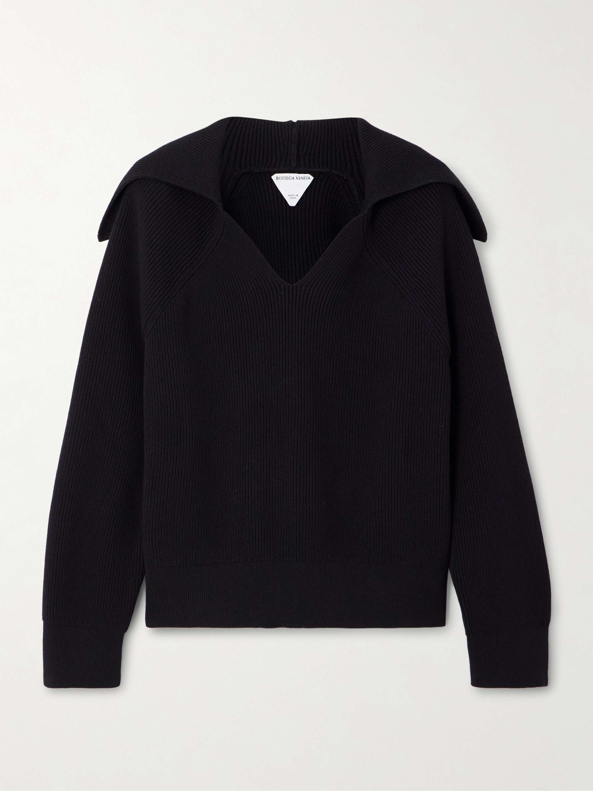 Ribbed cotton-blend sweater view