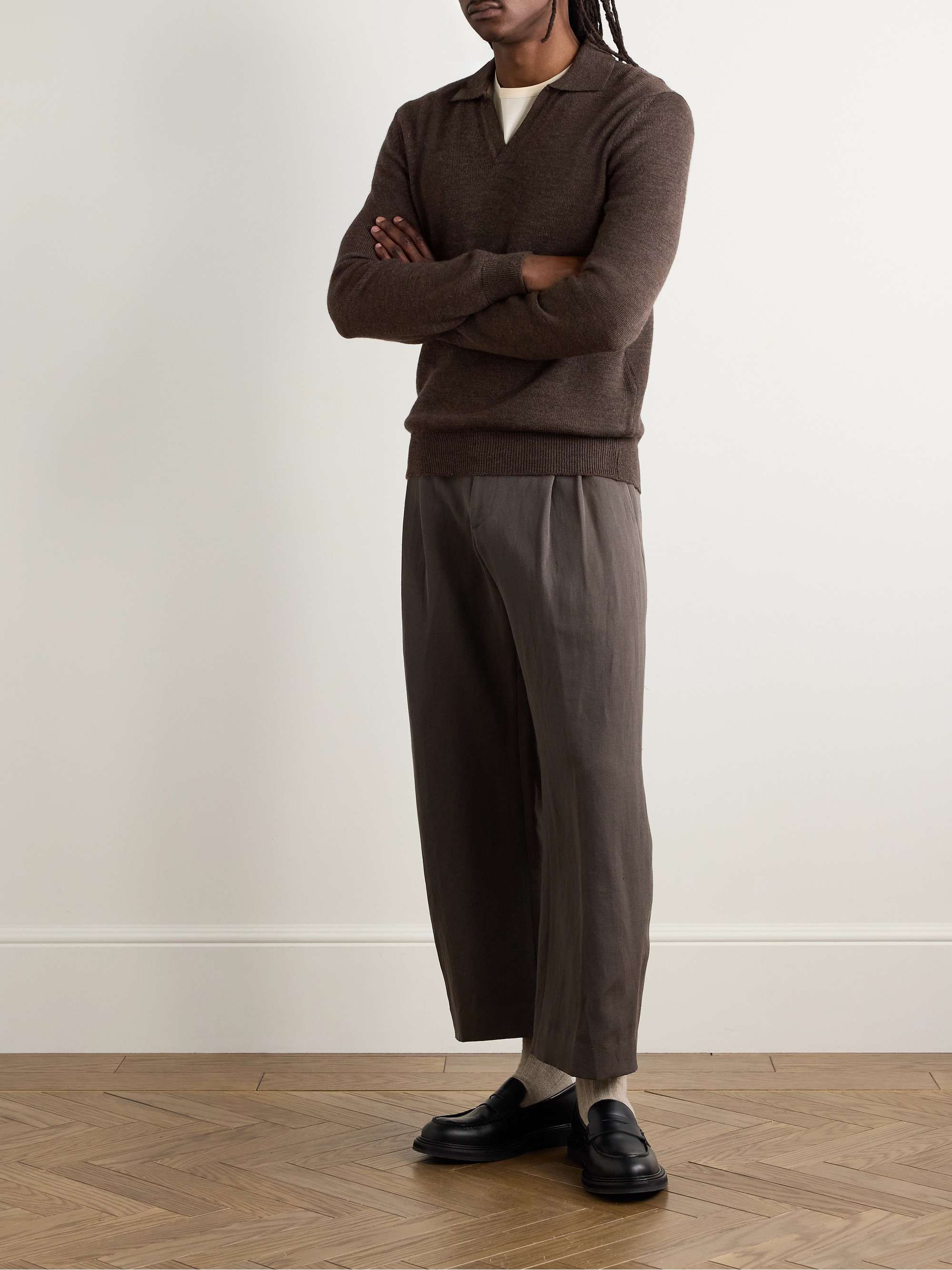 Slim-Fit Virgin Wool Polo Shirt view