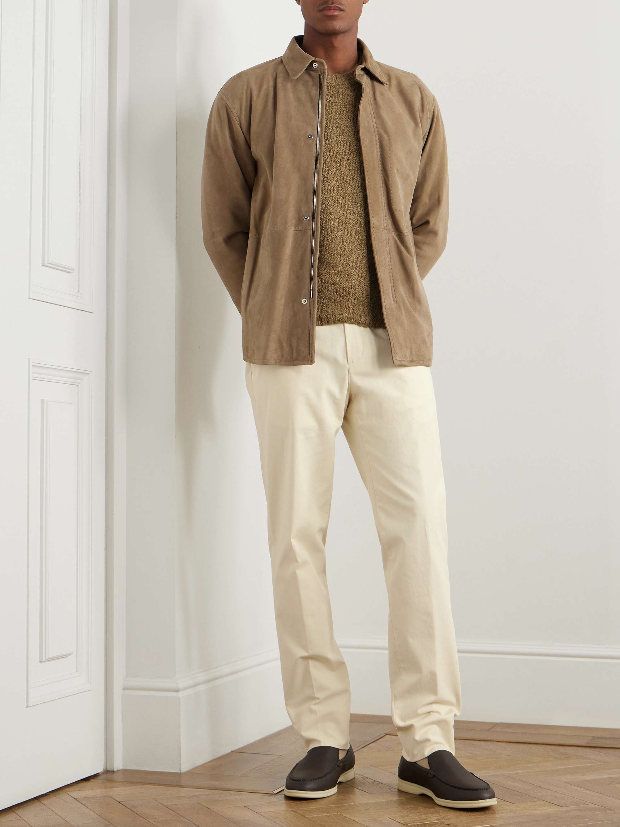 Carlo Hyannis Tapered Cotton-Blend Trousers view