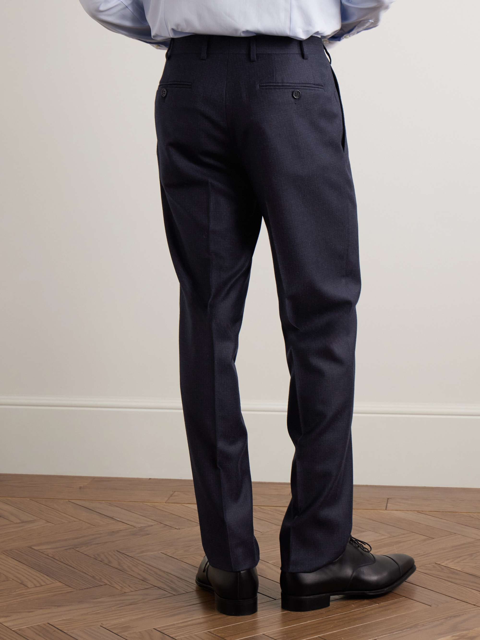 Slim-Fit Checked Wool Suit Trousers view