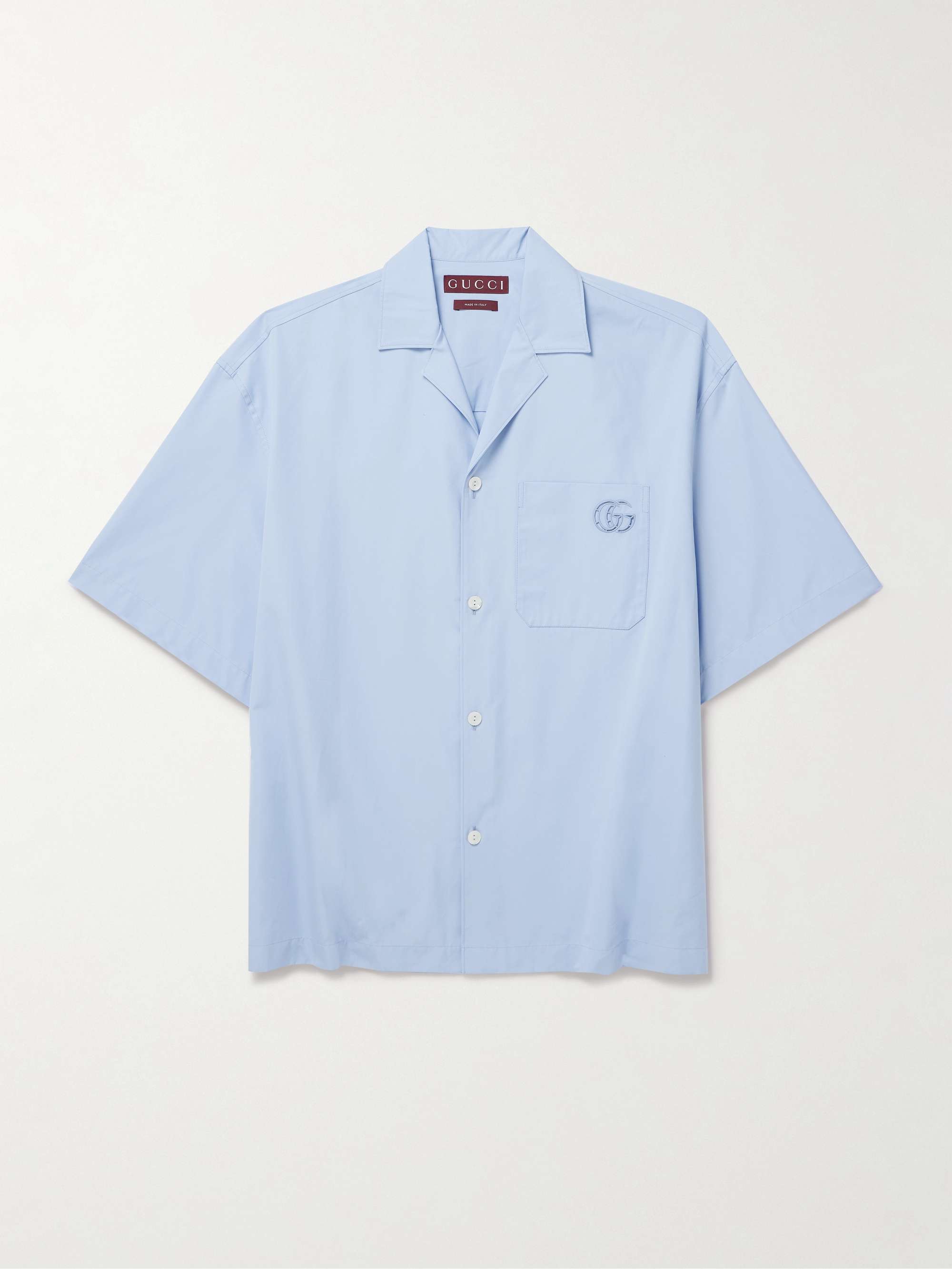 Logo-Embroidered Cotton-Poplin Shirt view