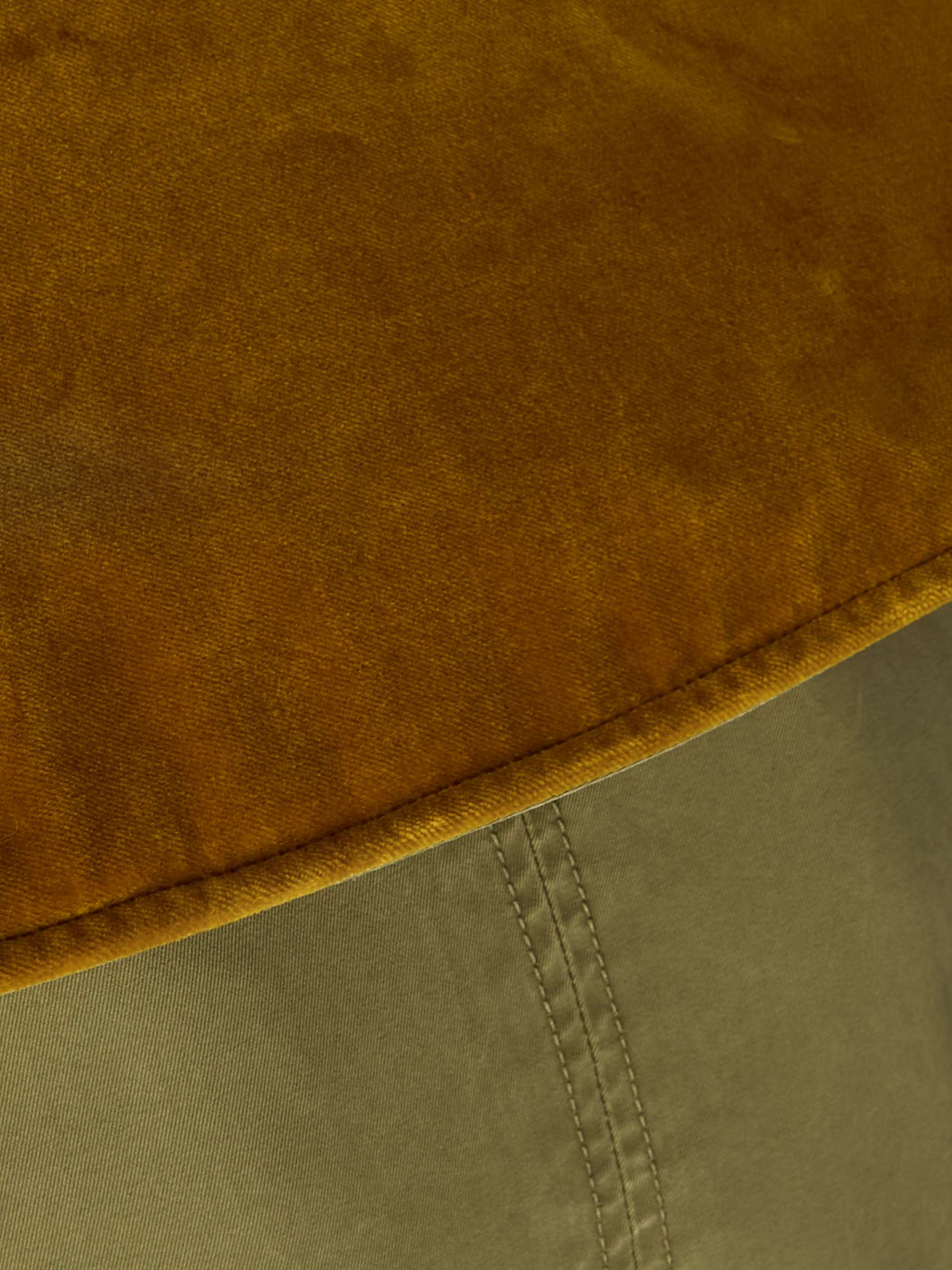 Asymmetric double-breasted cotton-twill and velvet jacket view