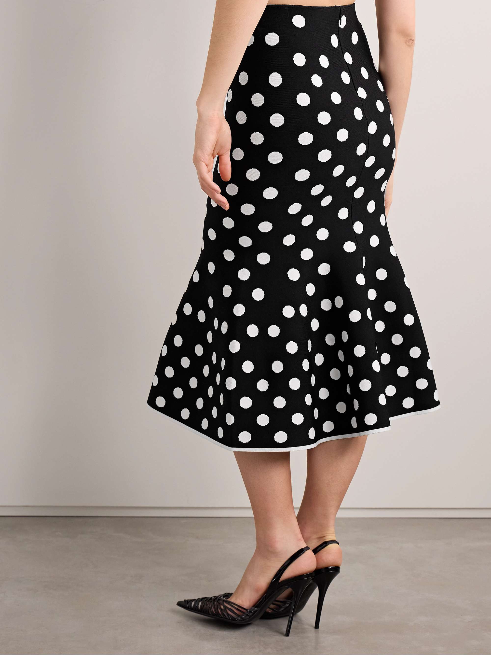 Polka-dot jacquard-knit skirt view