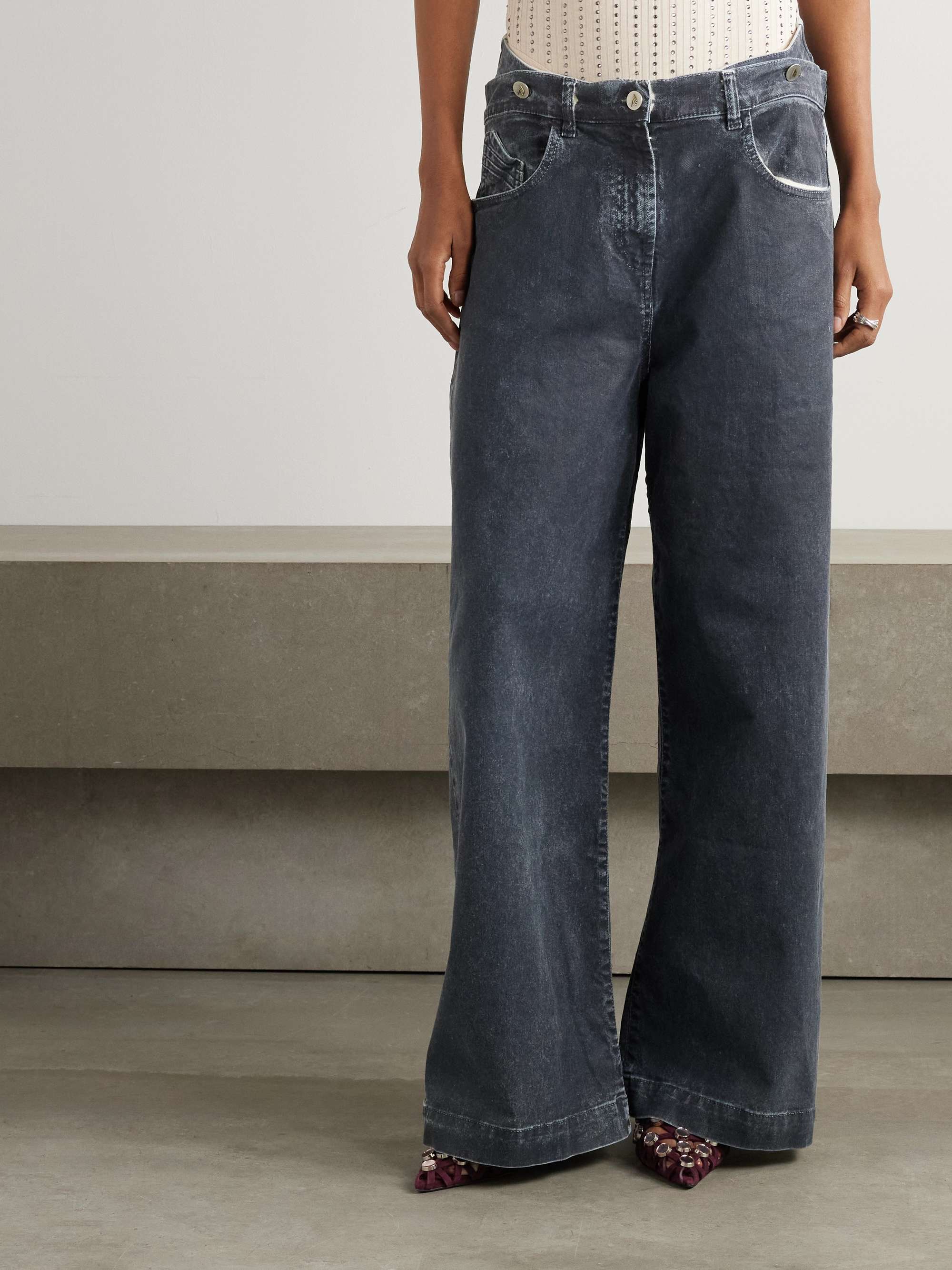Coated boyfriend jeans view
