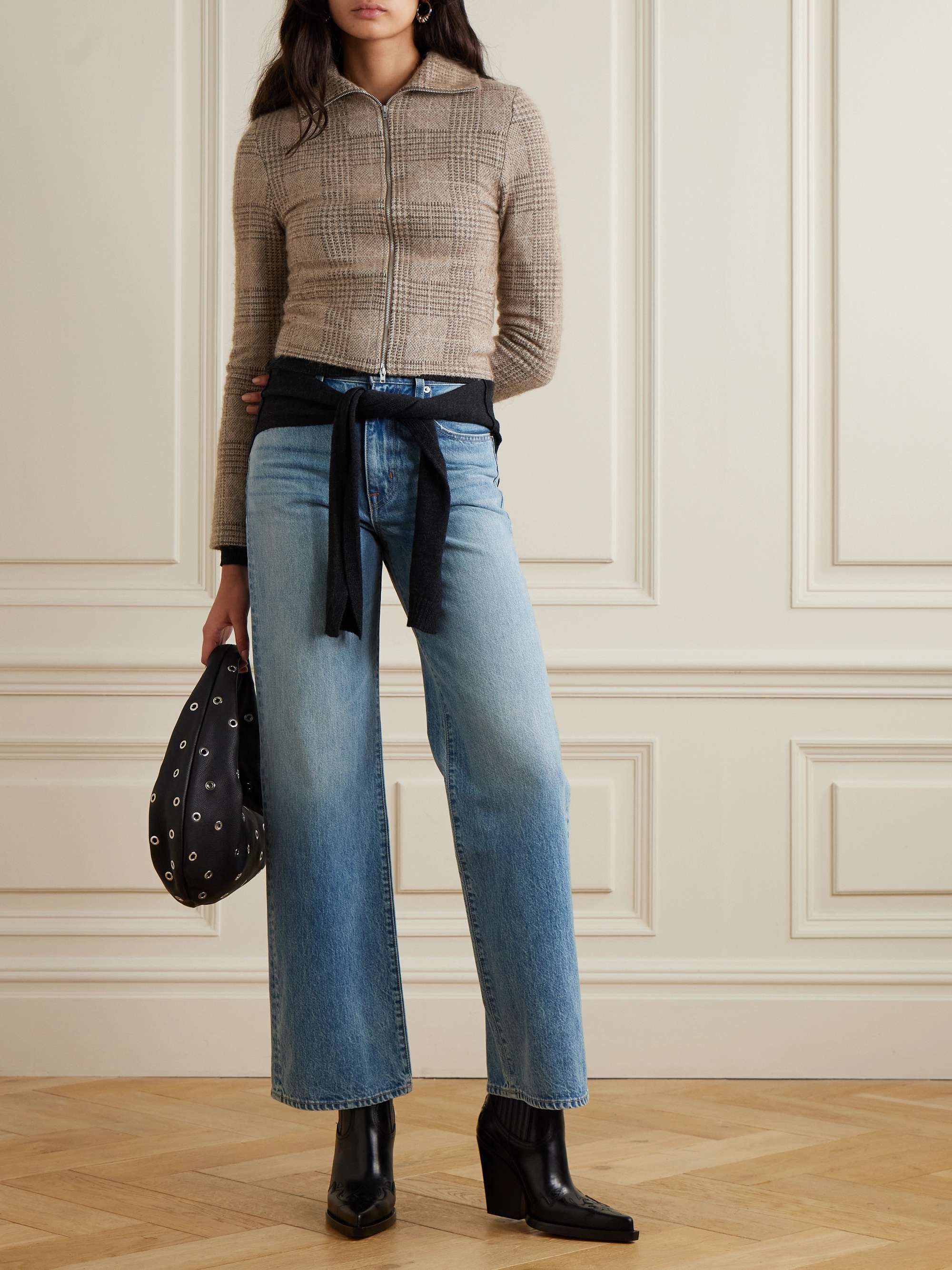 Grace frayed mid-rise wide-leg jeans view