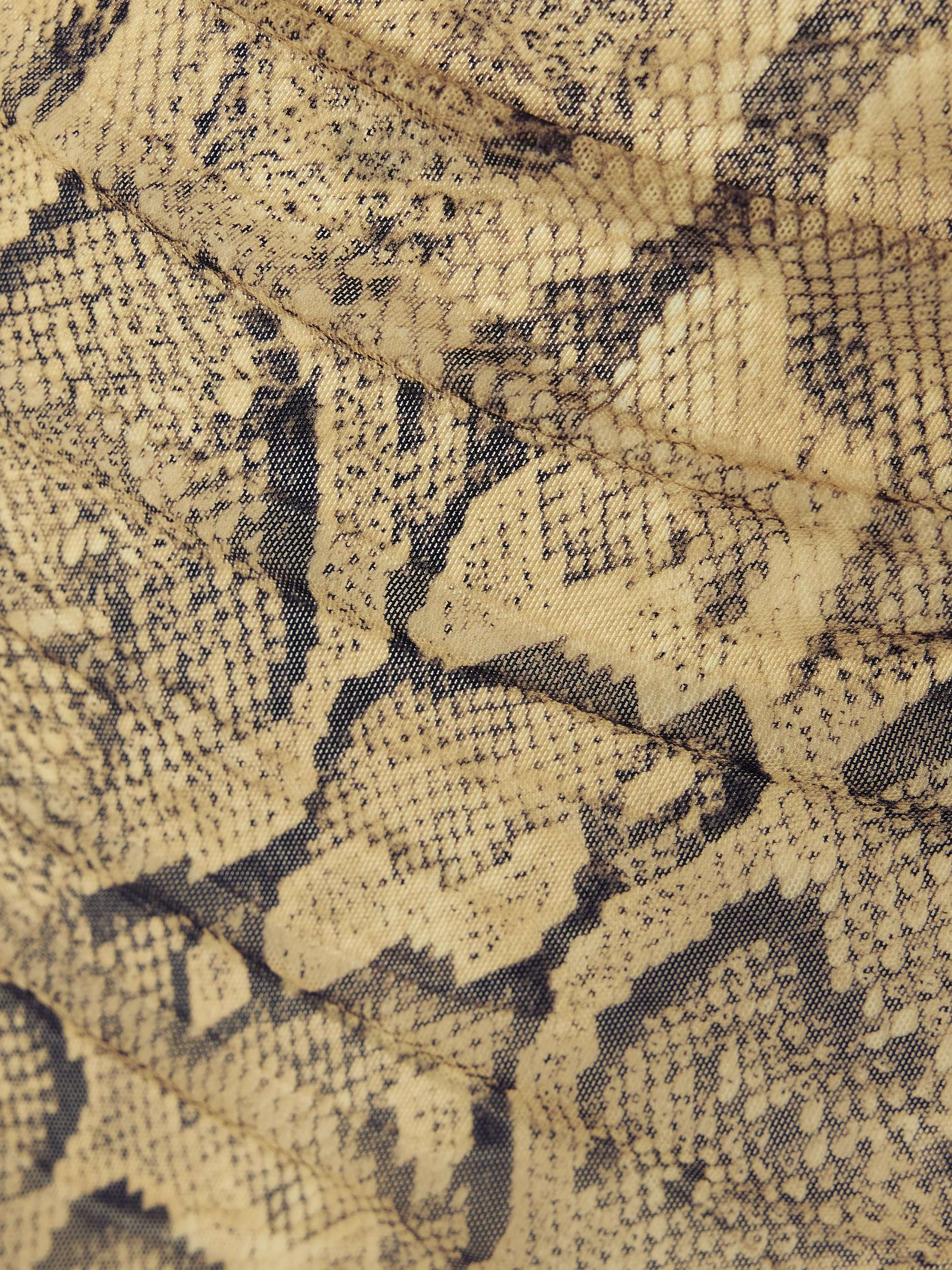 Asymmetric snake-print stretch-mesh T-shirt view