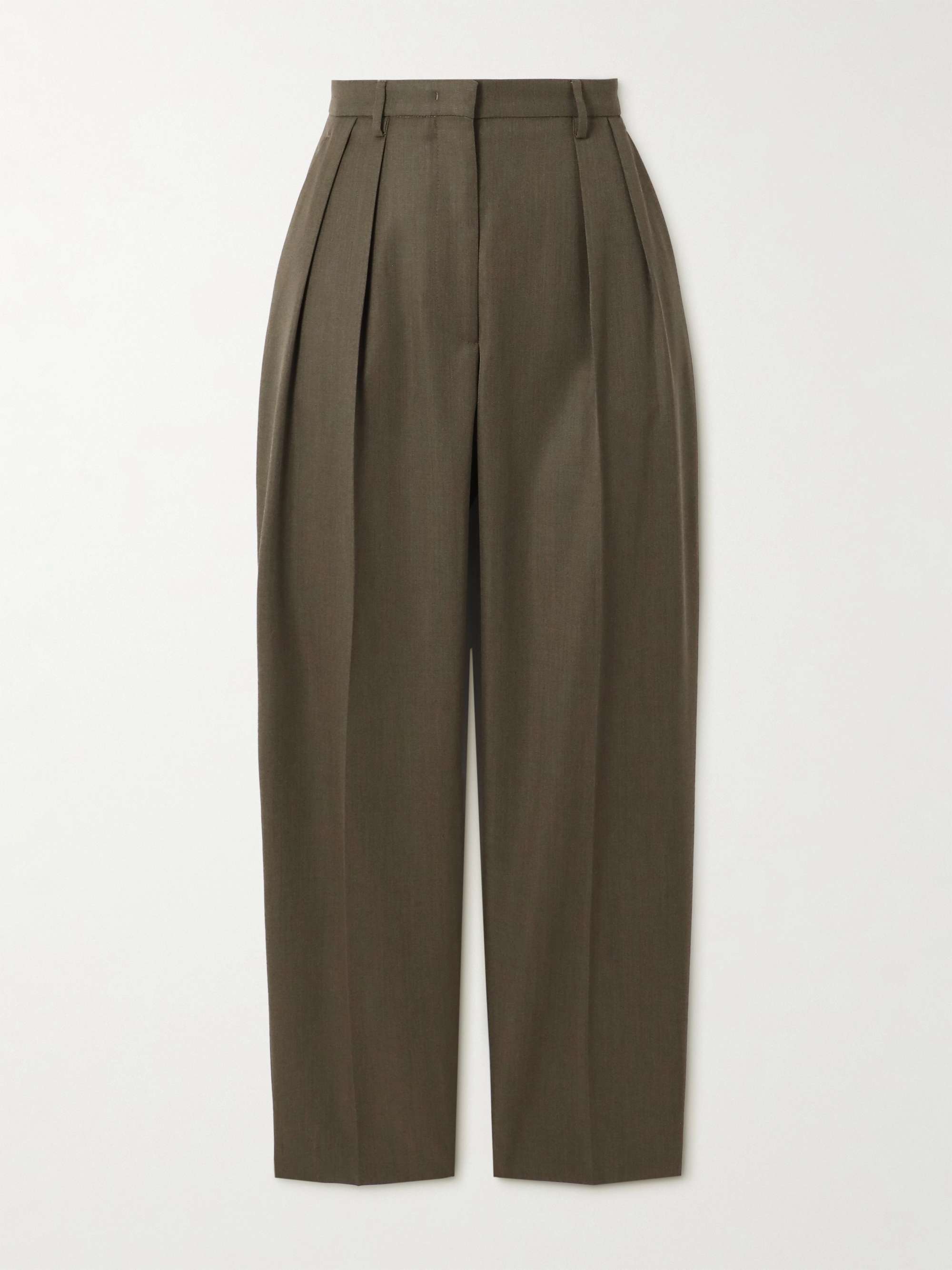 Emmett pleated wool tapered pants view