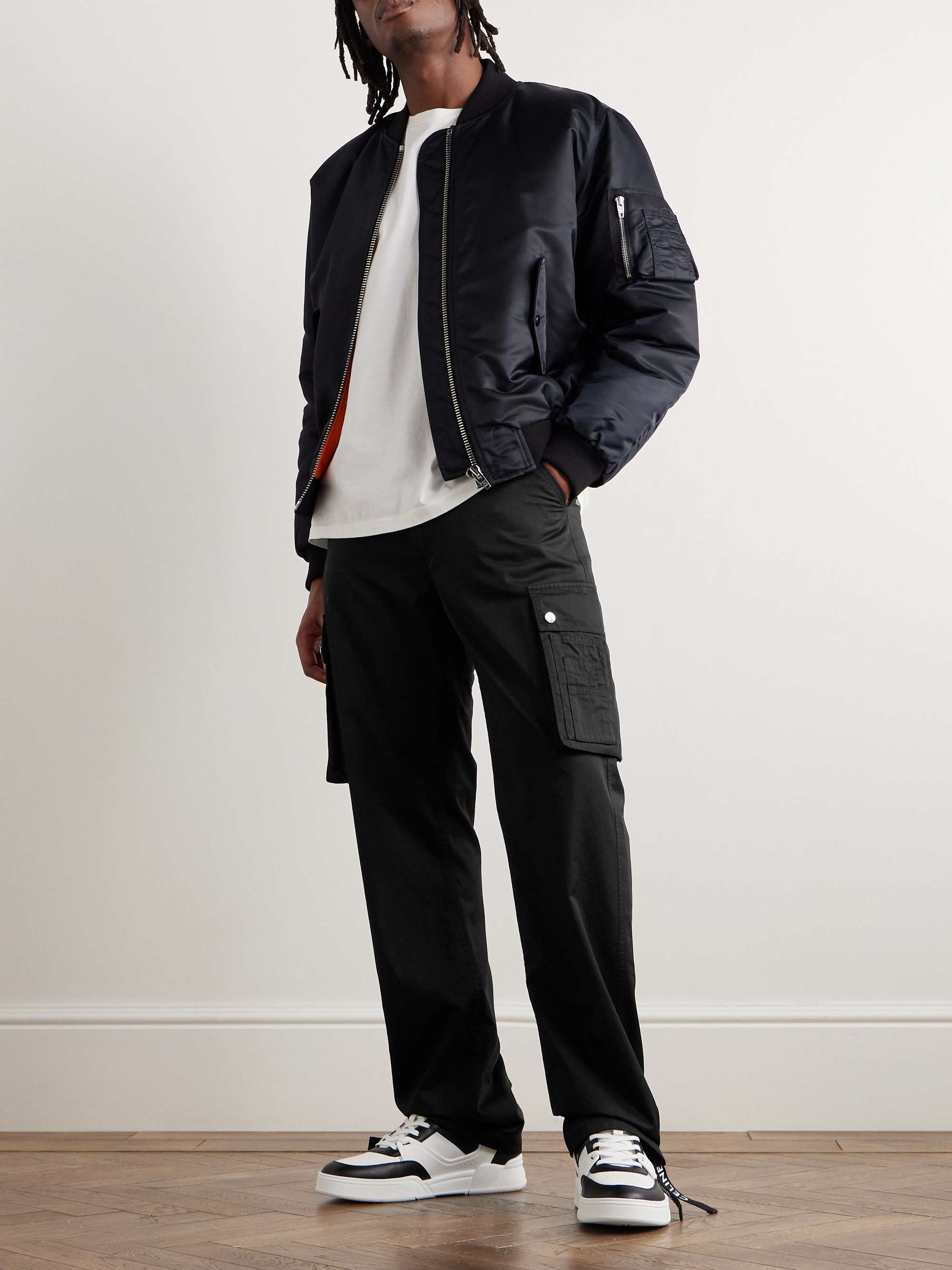Straight-Leg Cotton and Linen-Blend Cargo Trousers view