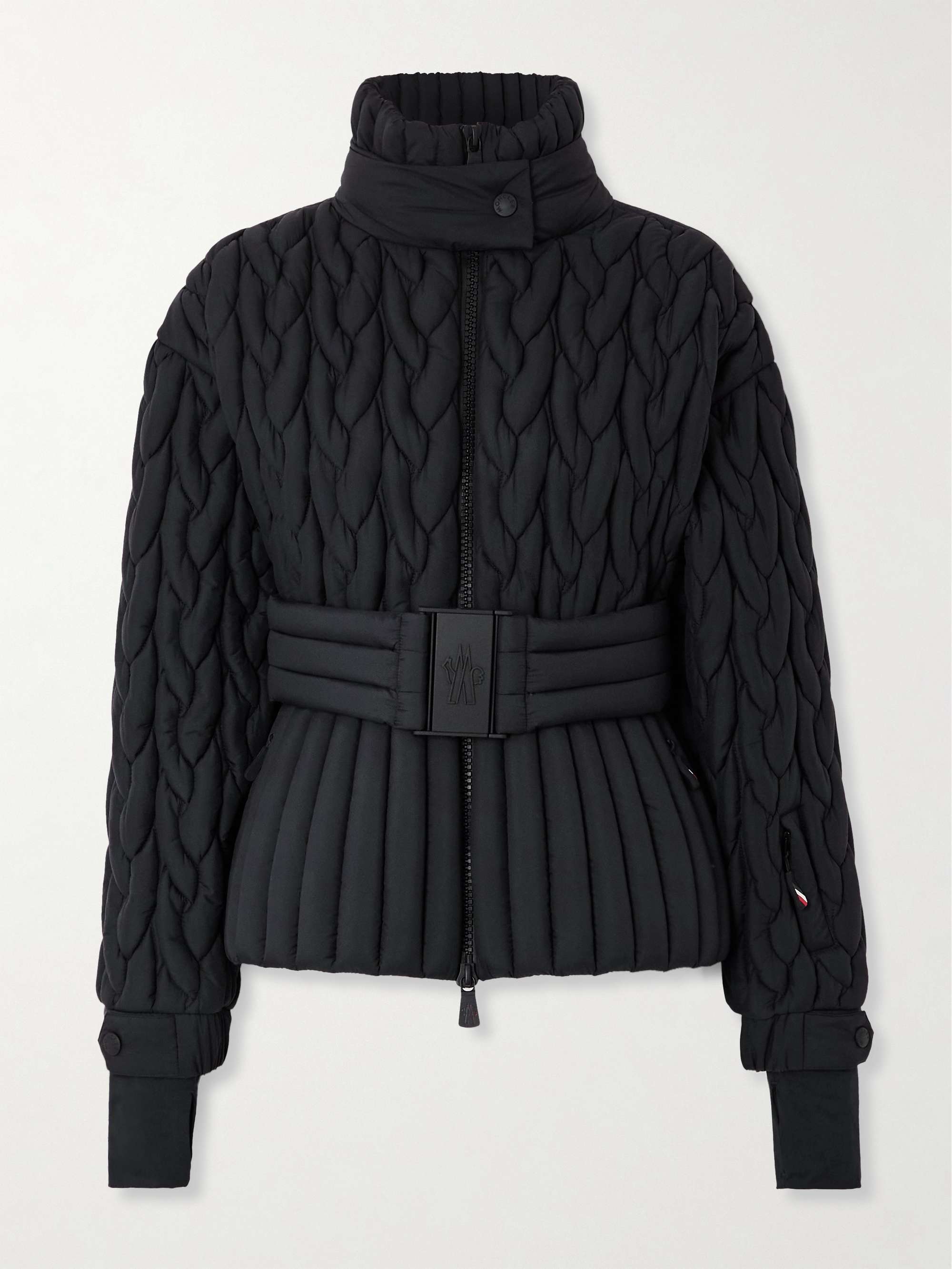 Maipo appliquéd belted quilted padded shell down ski jacket view
