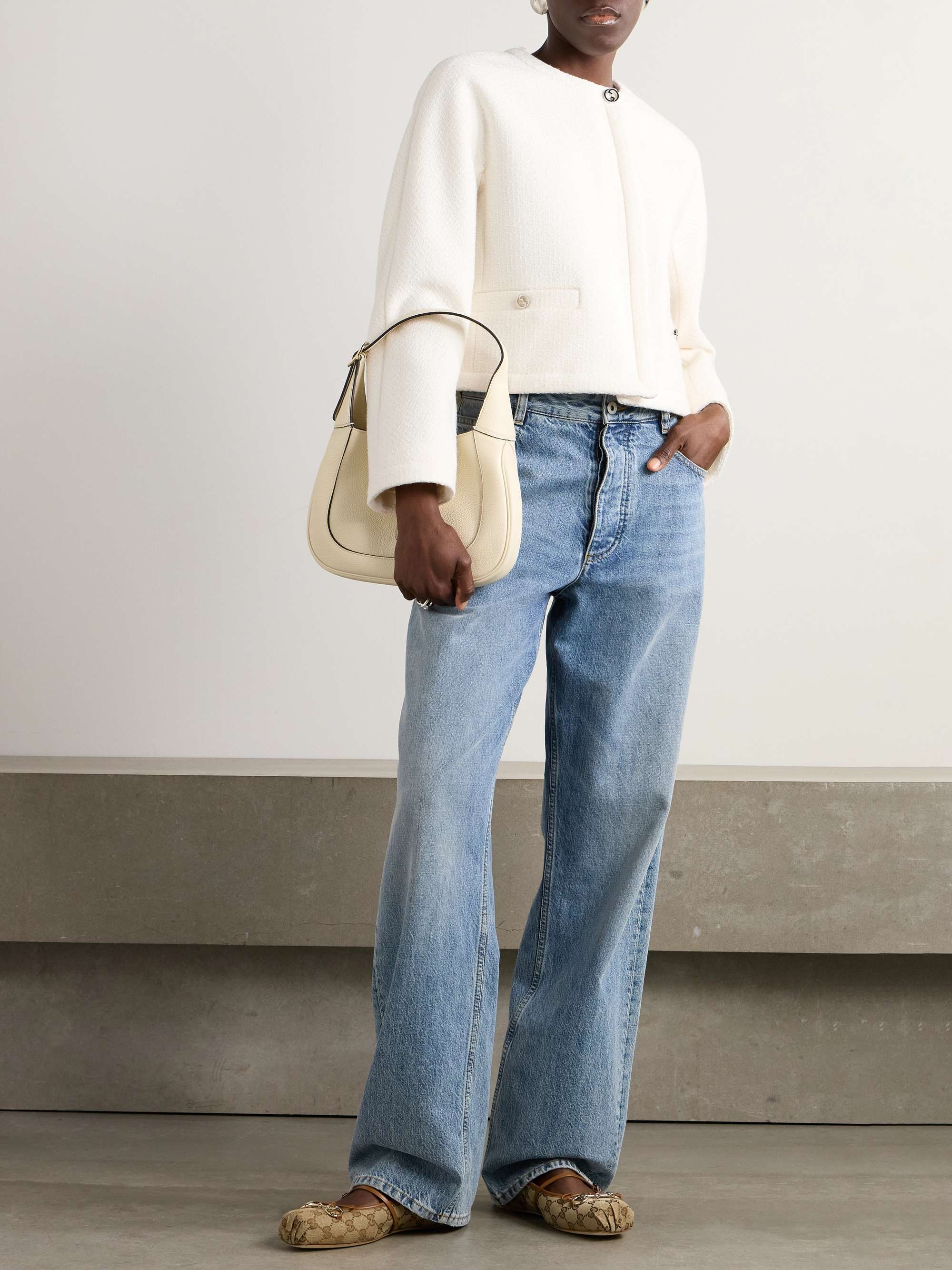 Cropped wool-blend bouclé jacket view