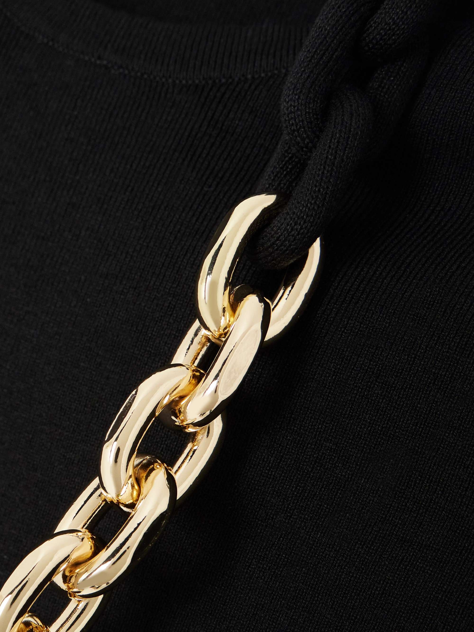 Cropped chain-embellished cotton T-shirt view
