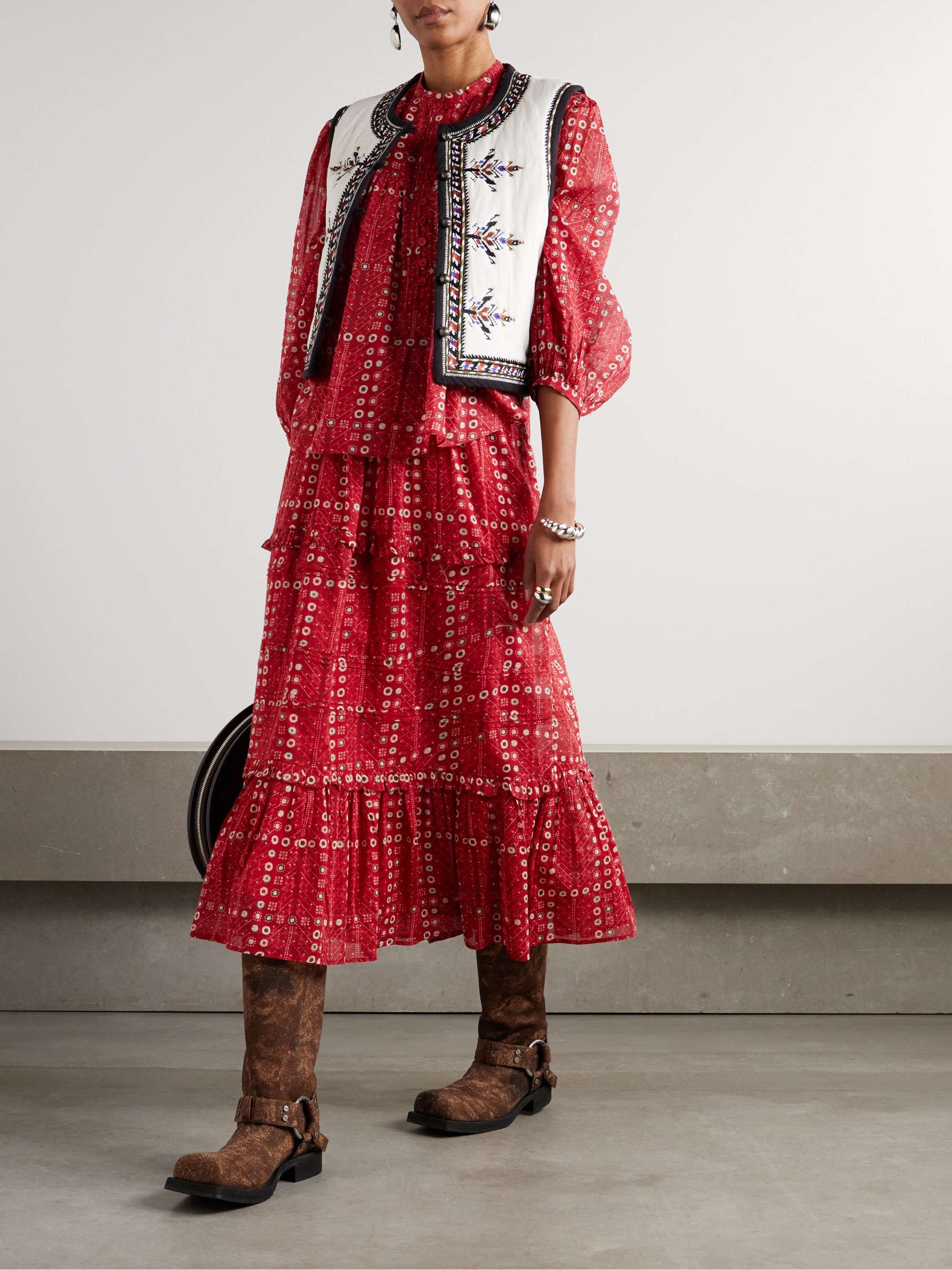 Salika printed cotton-voile blouse view
