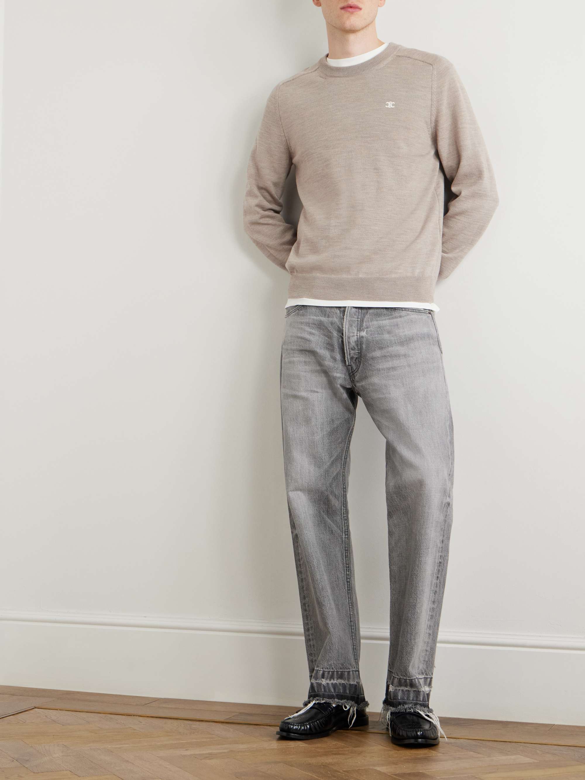 Triomphe Logo-Embroidered Wool Sweater view