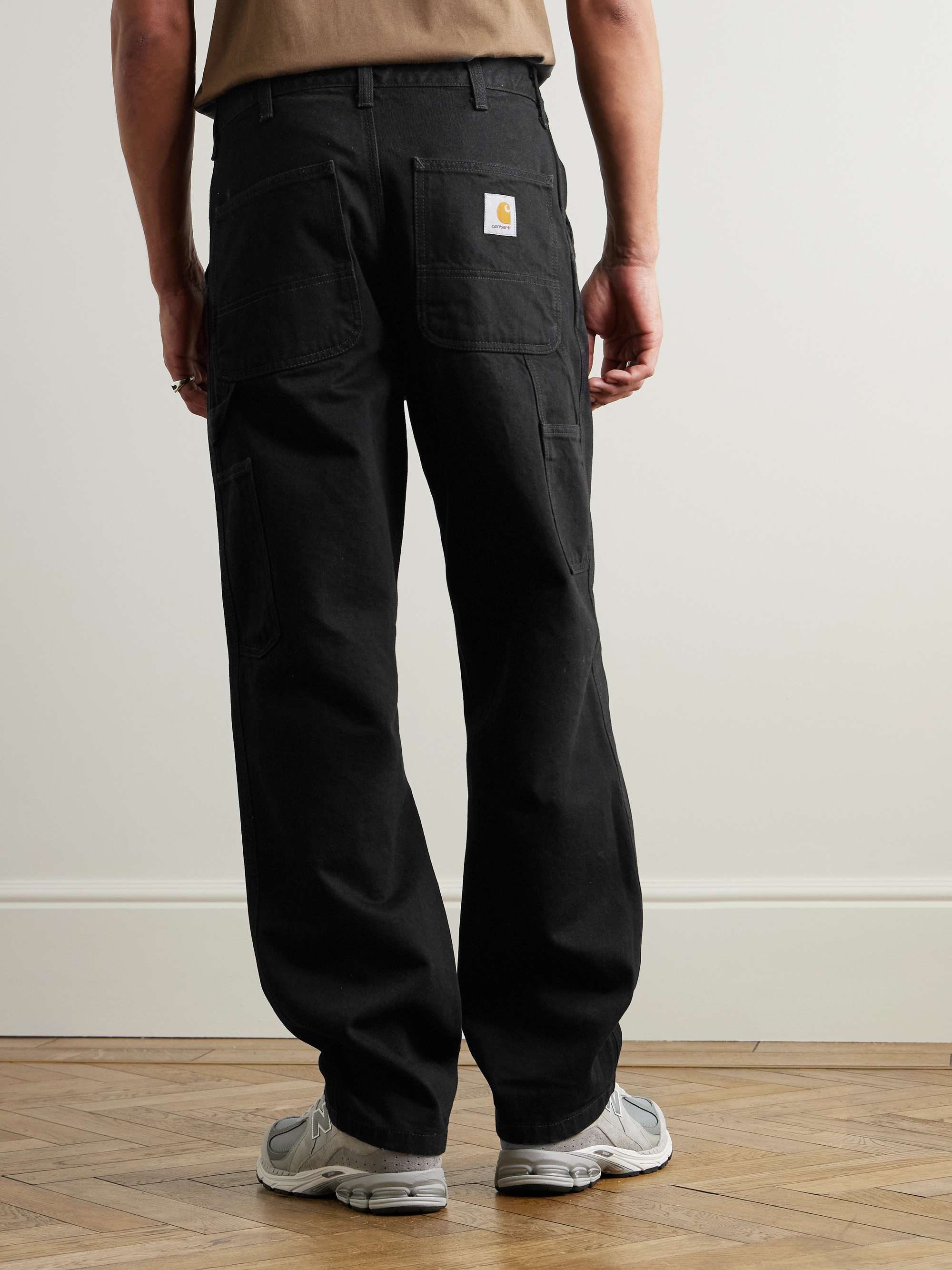 Single Knee Straight-Leg Logo-Appliquéd Jeans view