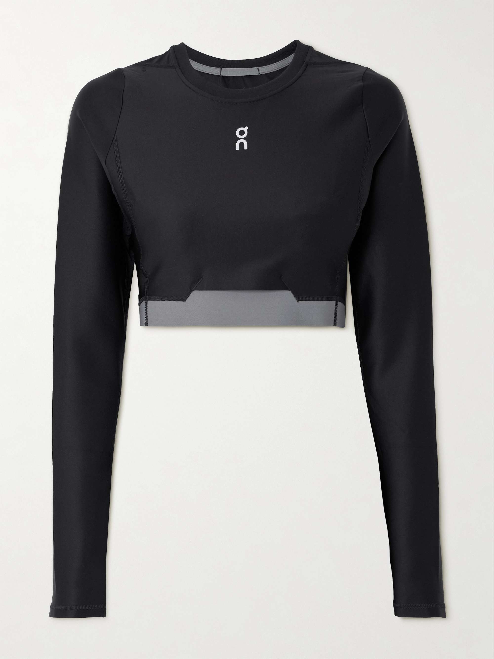 Cropped stretch-jersey top view