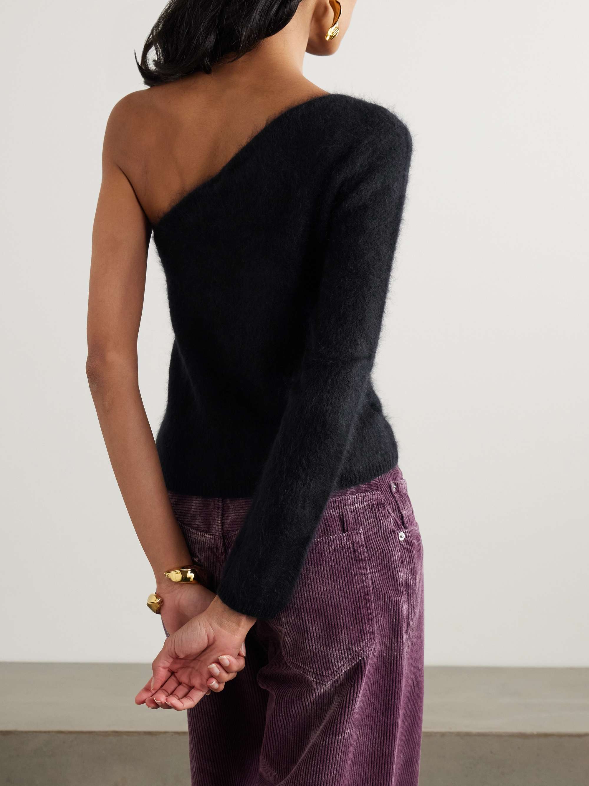 Dae one-shoulder brushed-cashmere top view