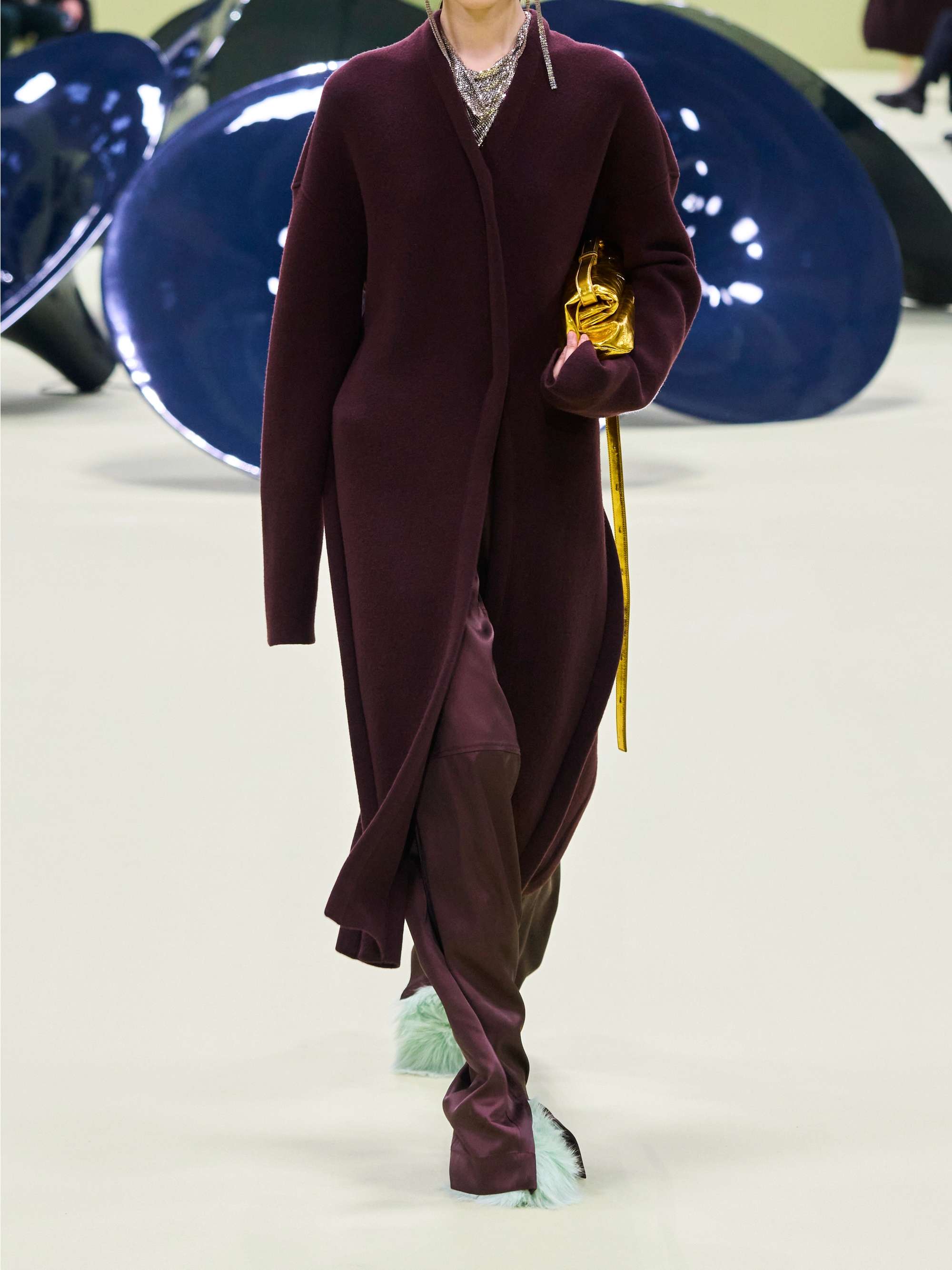 Satin-twill straight-leg pants view