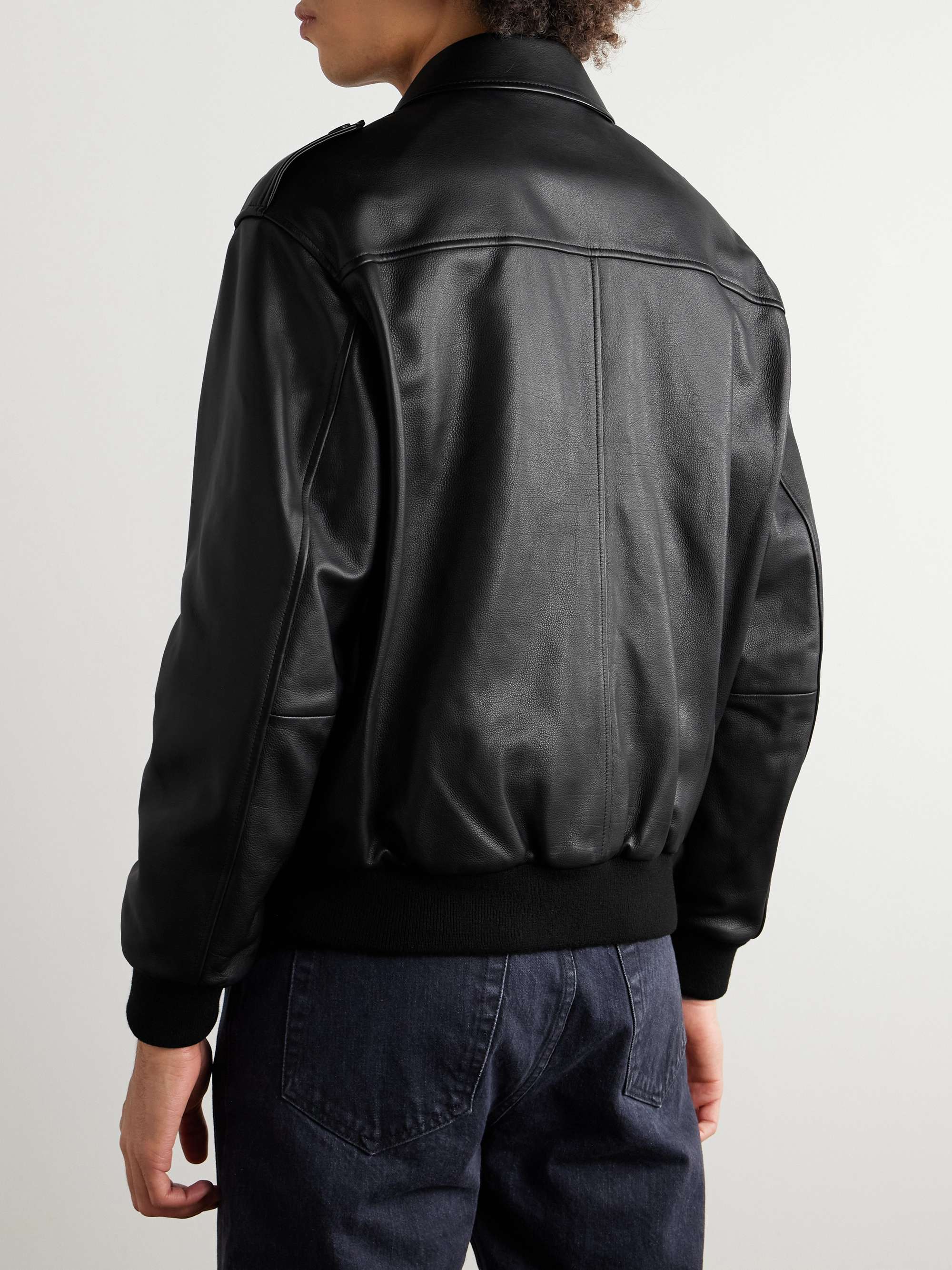 Full-Grain Leather Bomber Jacket view