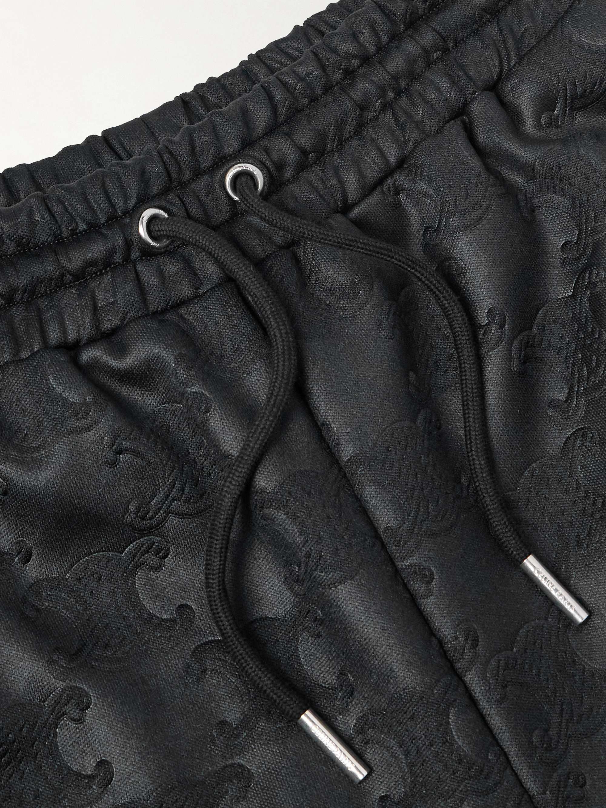 Straight-Leg Logo-Jacquard Tech-Jersey Track Pants view