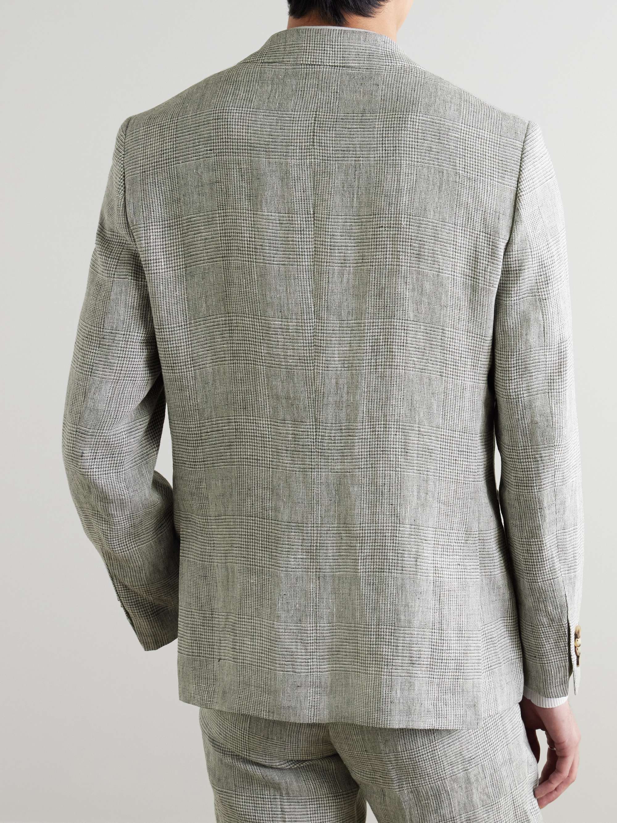 Prince of Wales Checked Linen Suit Jacket view