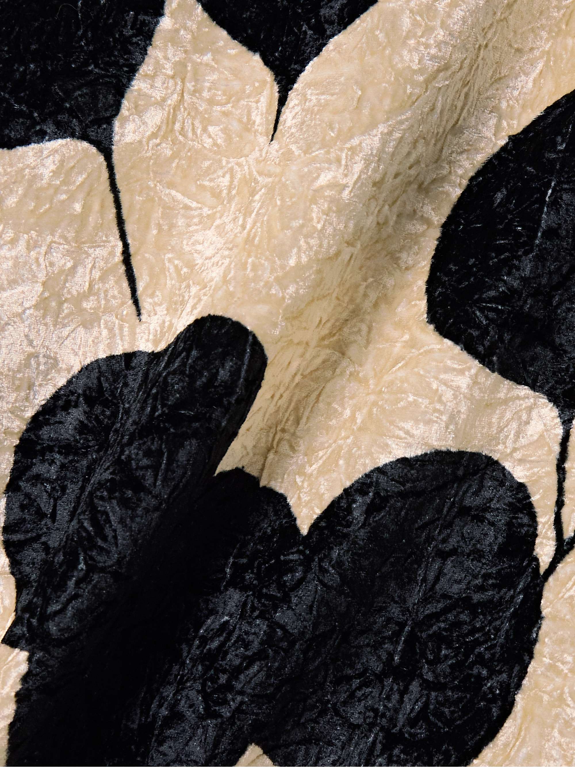 La Scala asymmetric feather-trimmed floral-print crushed-velvet dress view