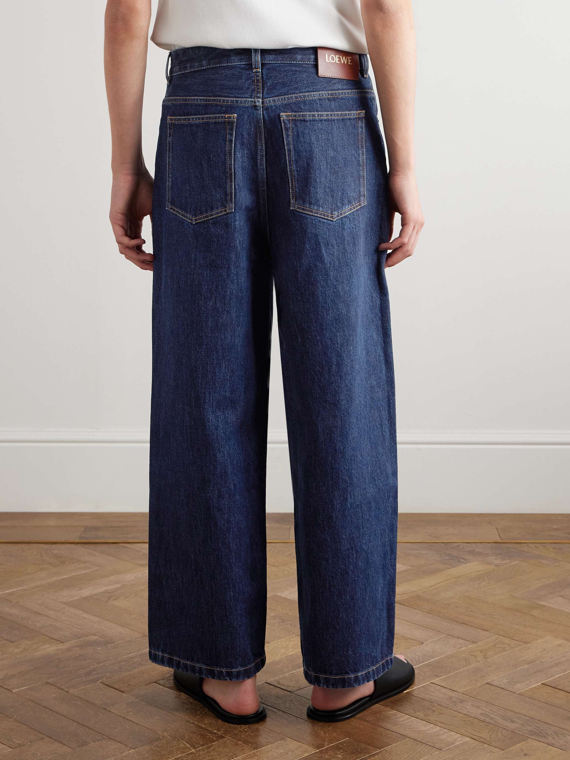 Wide-Leg Logo-Appliquéd Jeans view