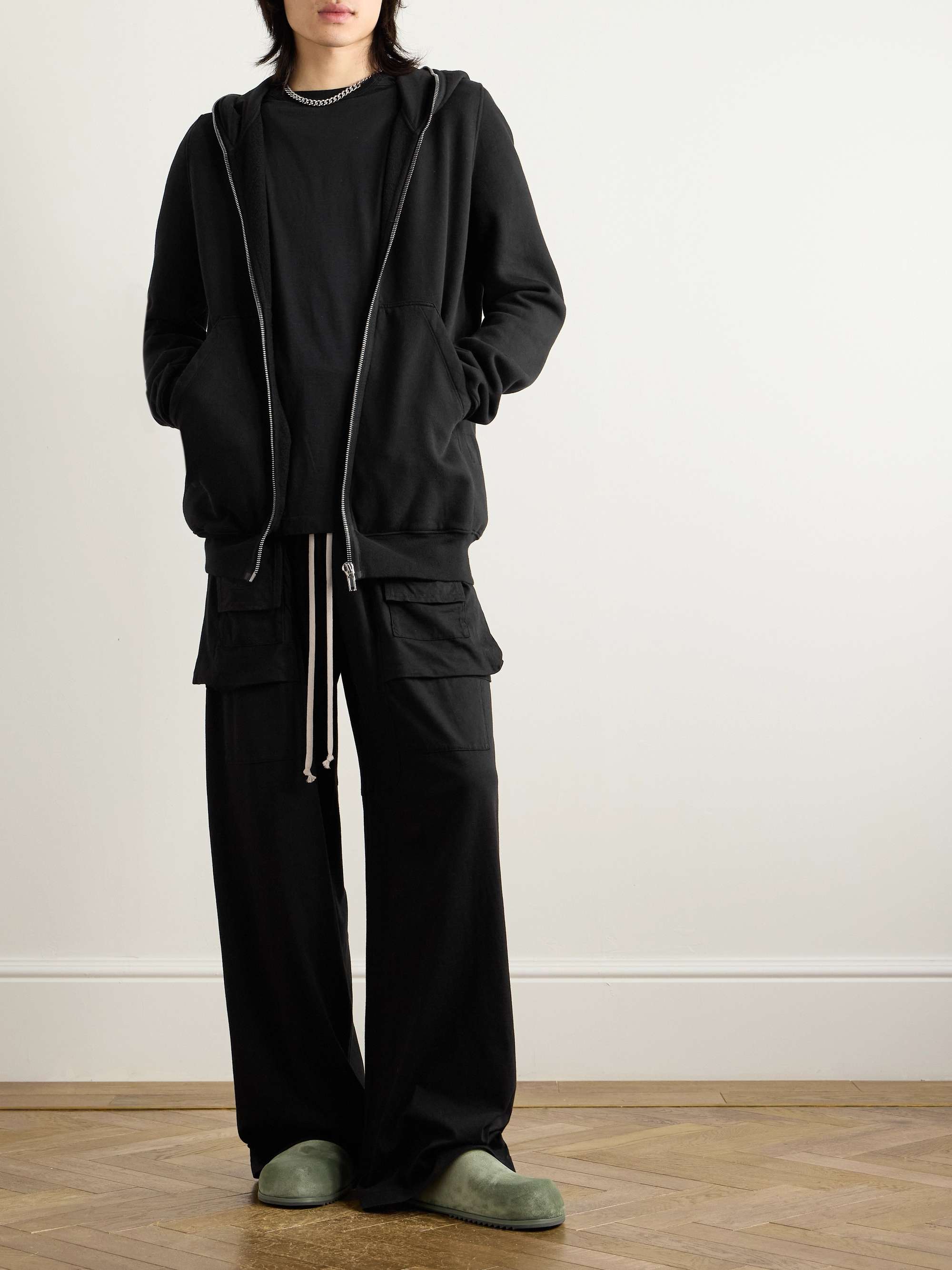 Creatch Wide-Leg Cotton-Twill Drawstring Cargo Sweatpants view