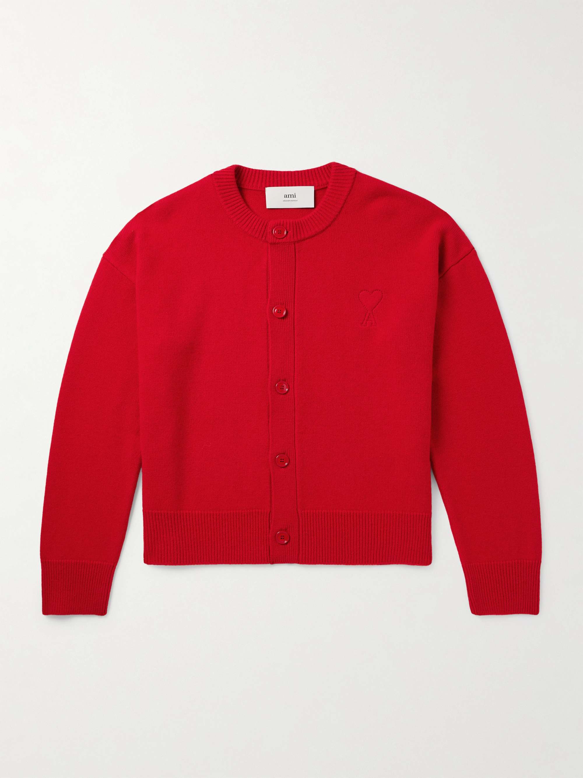Logo-Embroidered Wool and Cashmere-Blend Cardigan view