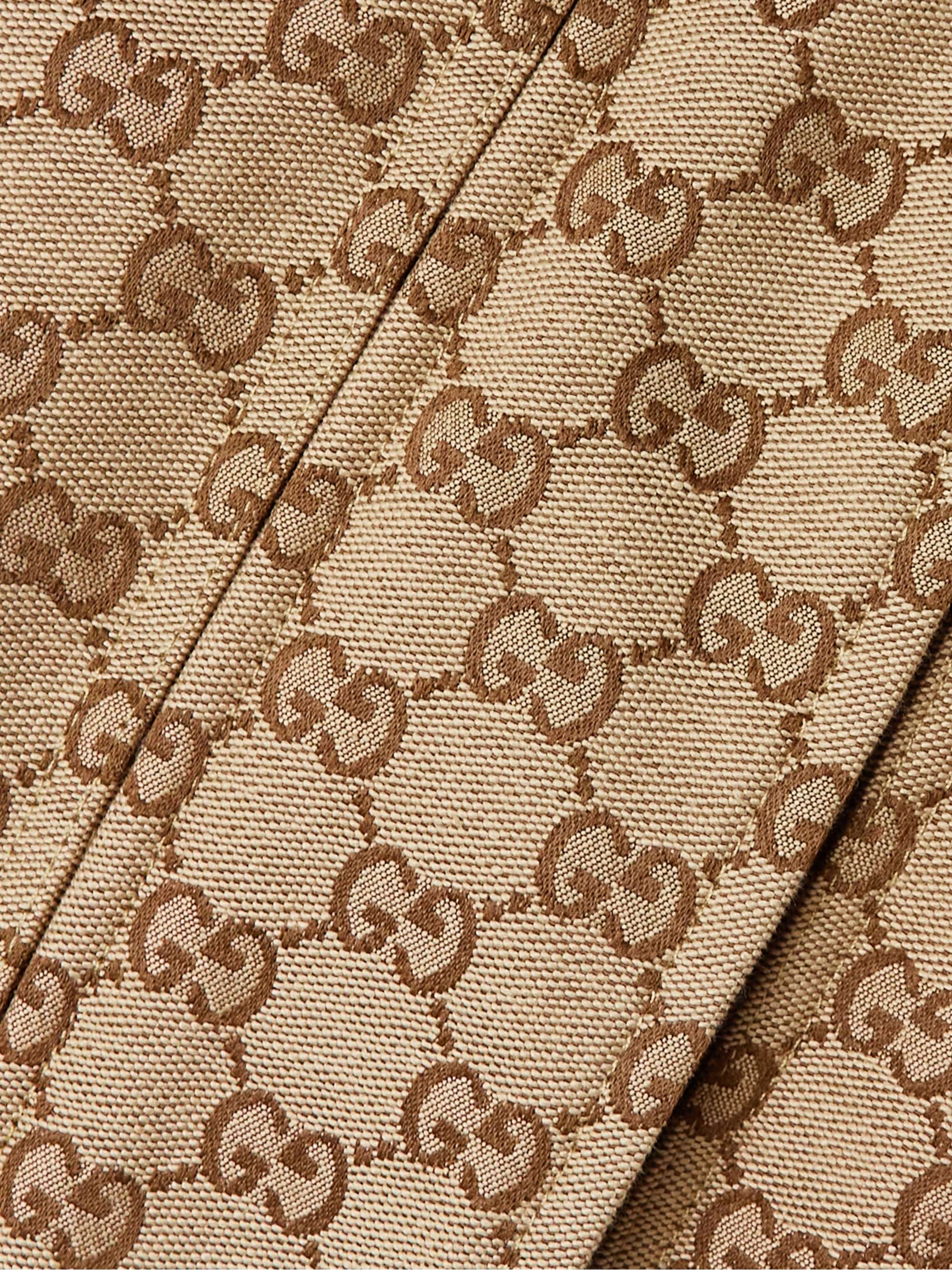 Hooded padded cotton-blend logo-jacquard down jacket view