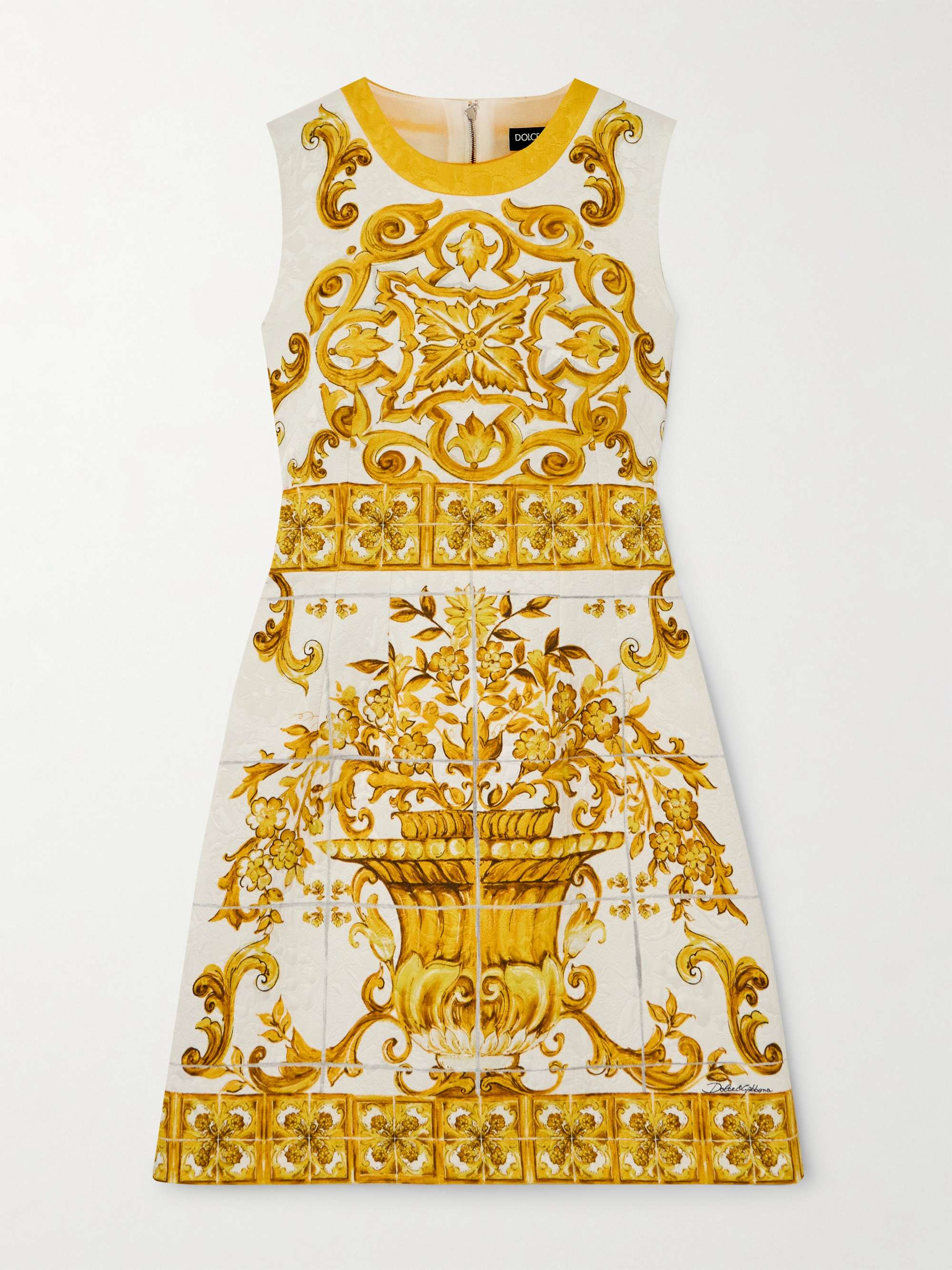 Maiolica printed cotton-blend jacquard mini dress view