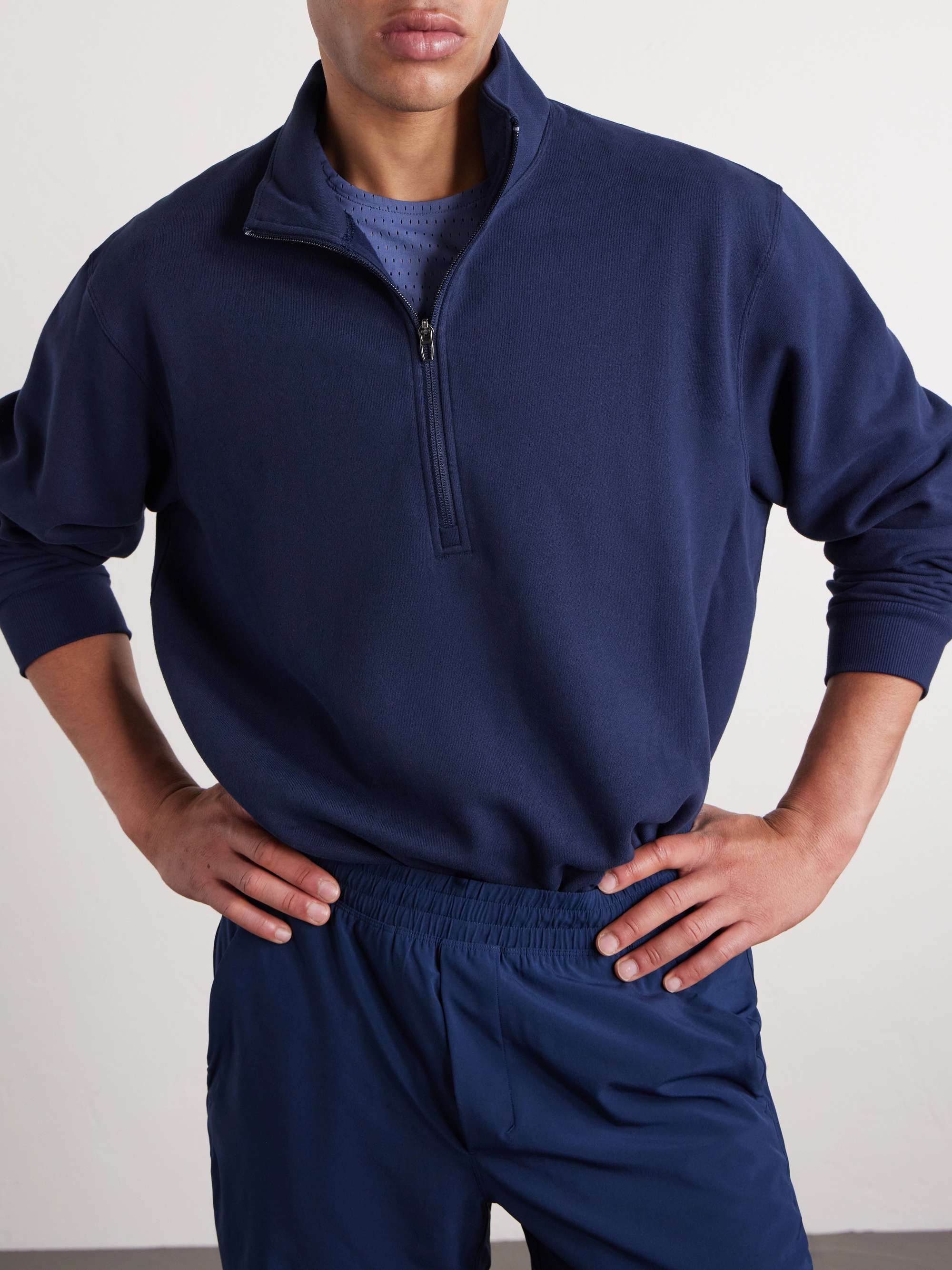 Steady State Cotton-Blend Jersey Half-Zip Sweatshirt view