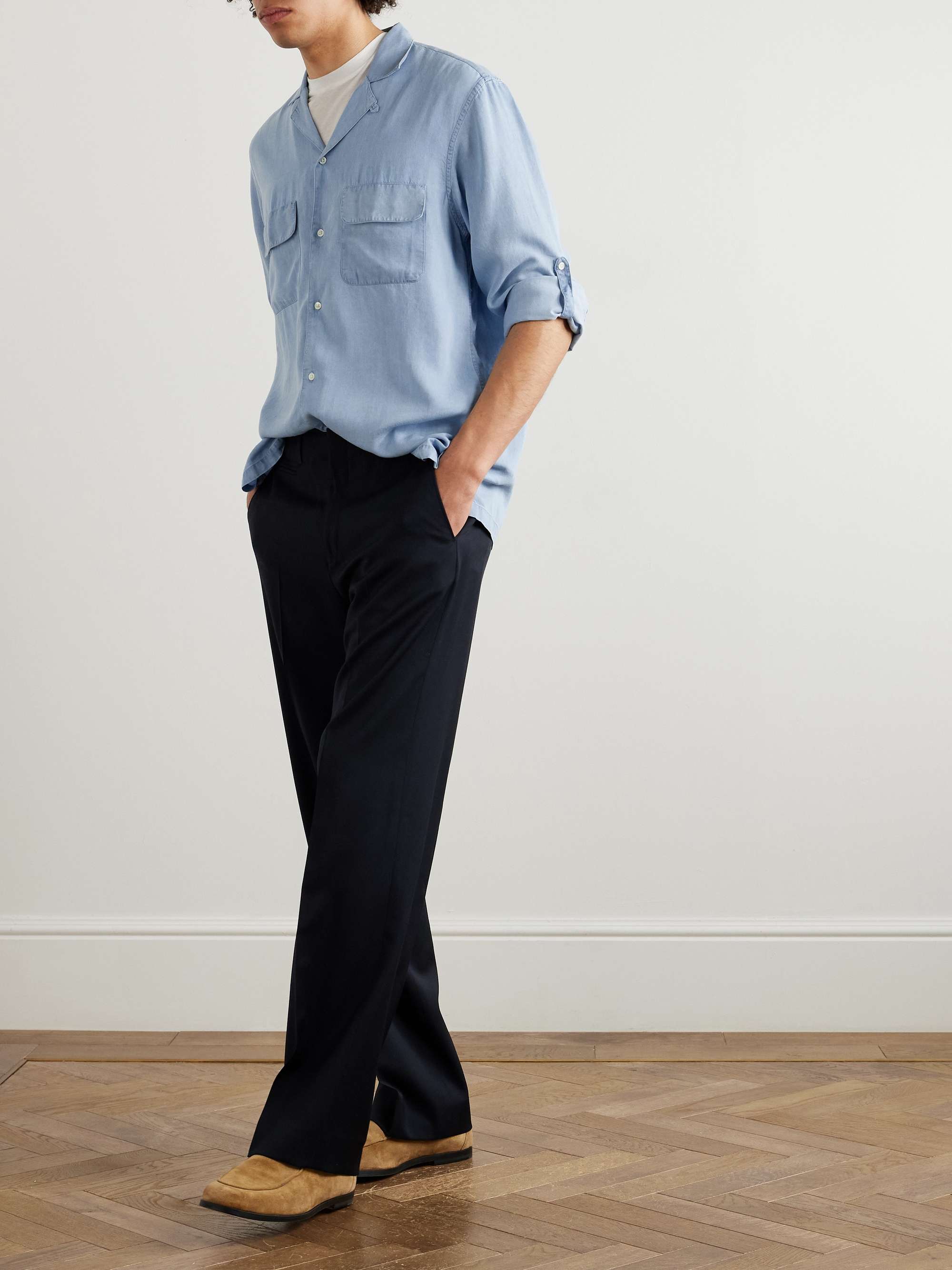 Leto Convertible-Collar Lyocell Shirt view