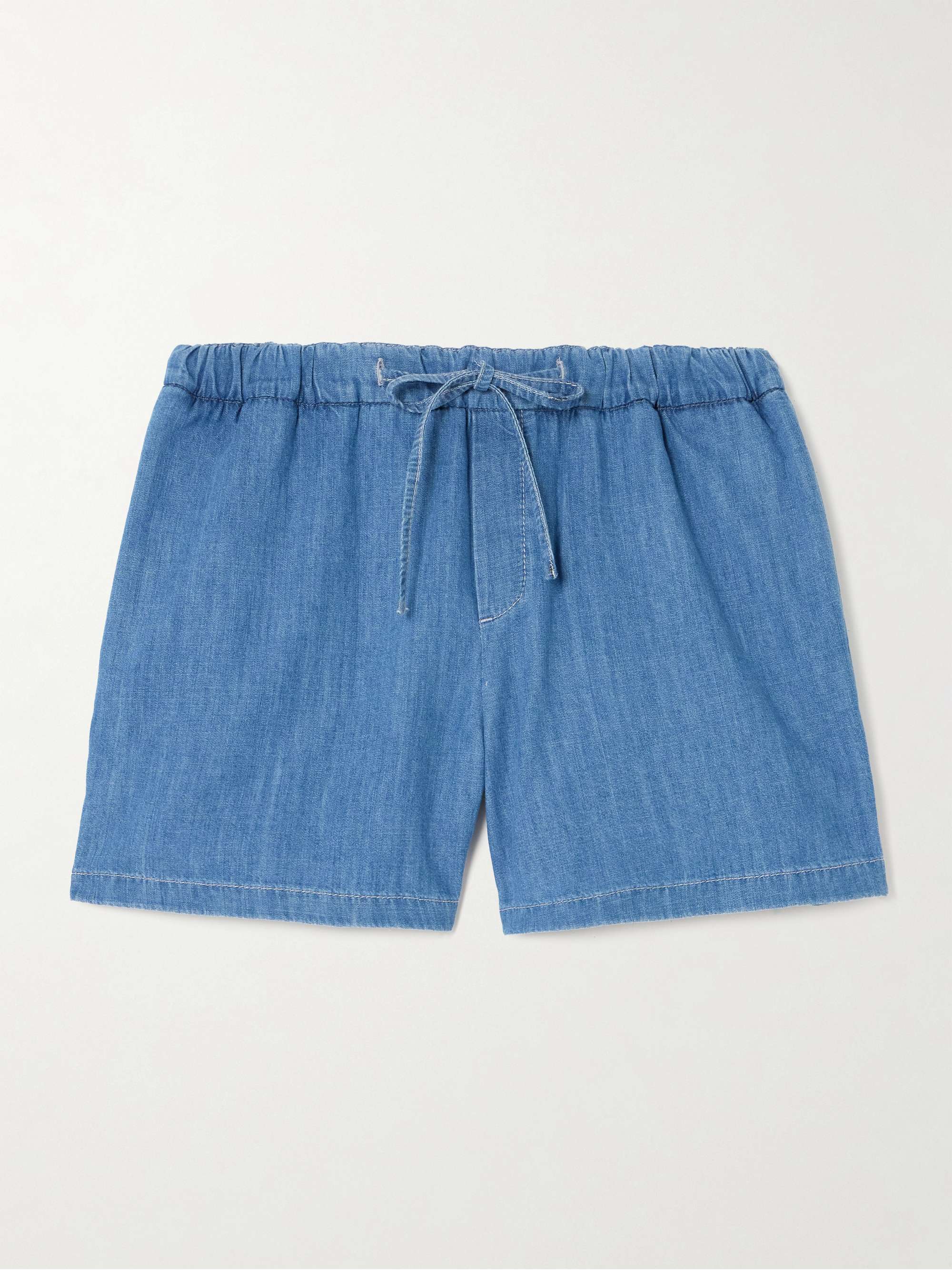 Cotton-chambray shorts view