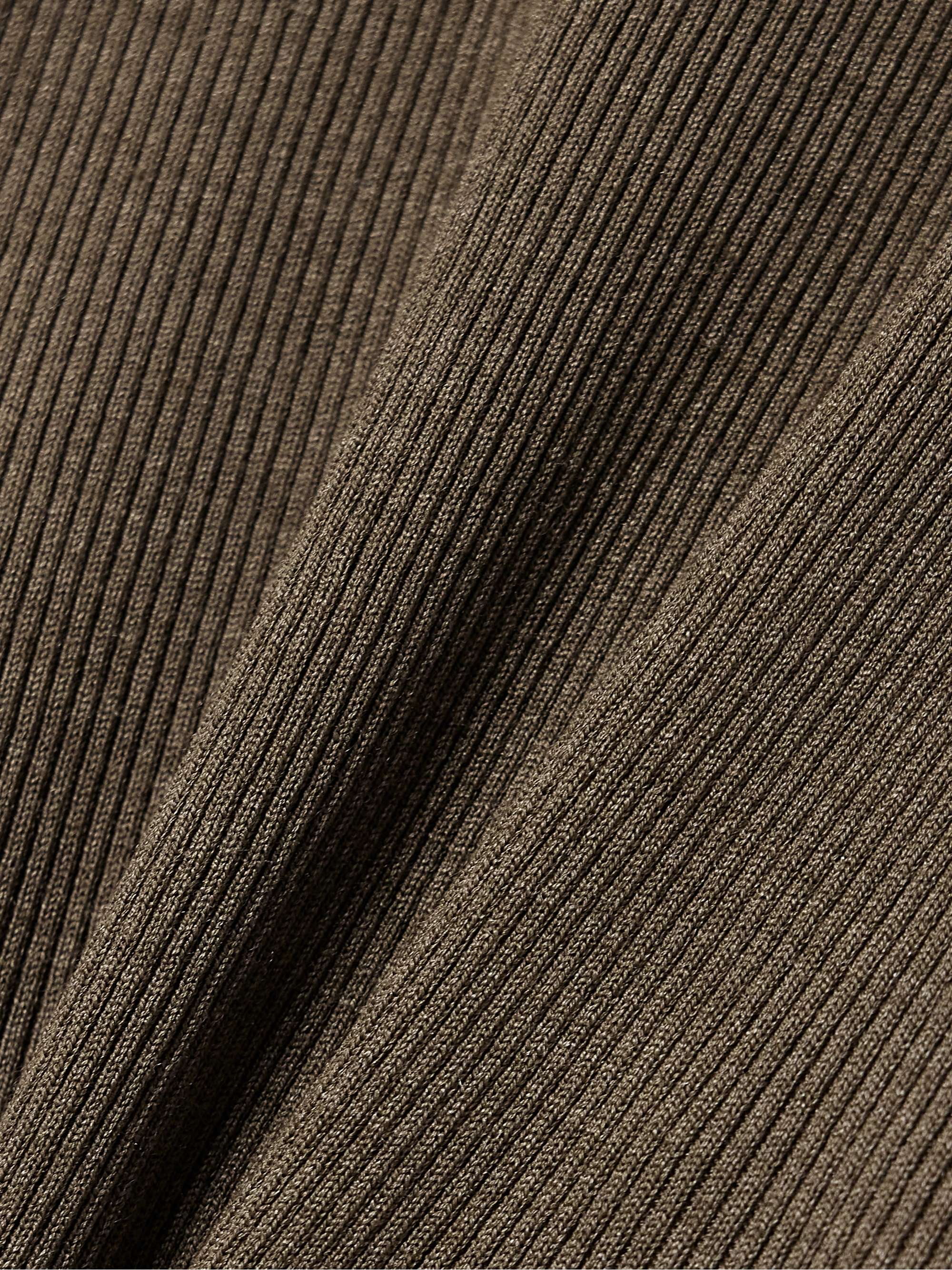Ivey ribbed silk-jersey halterneck top view