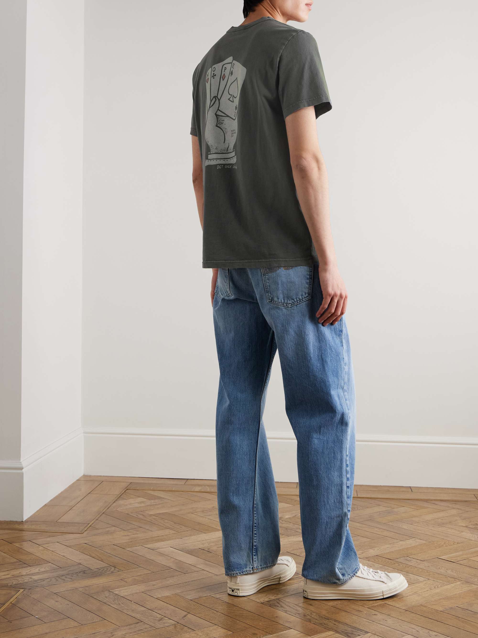 Roy Nope Printed Stone-Washed Organic Cotton-Jersey T-Shirt view