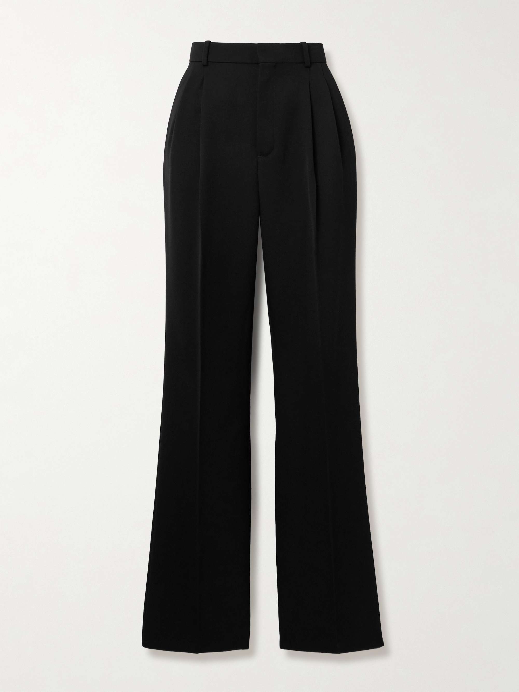 Pleated wool slim-leg pants view