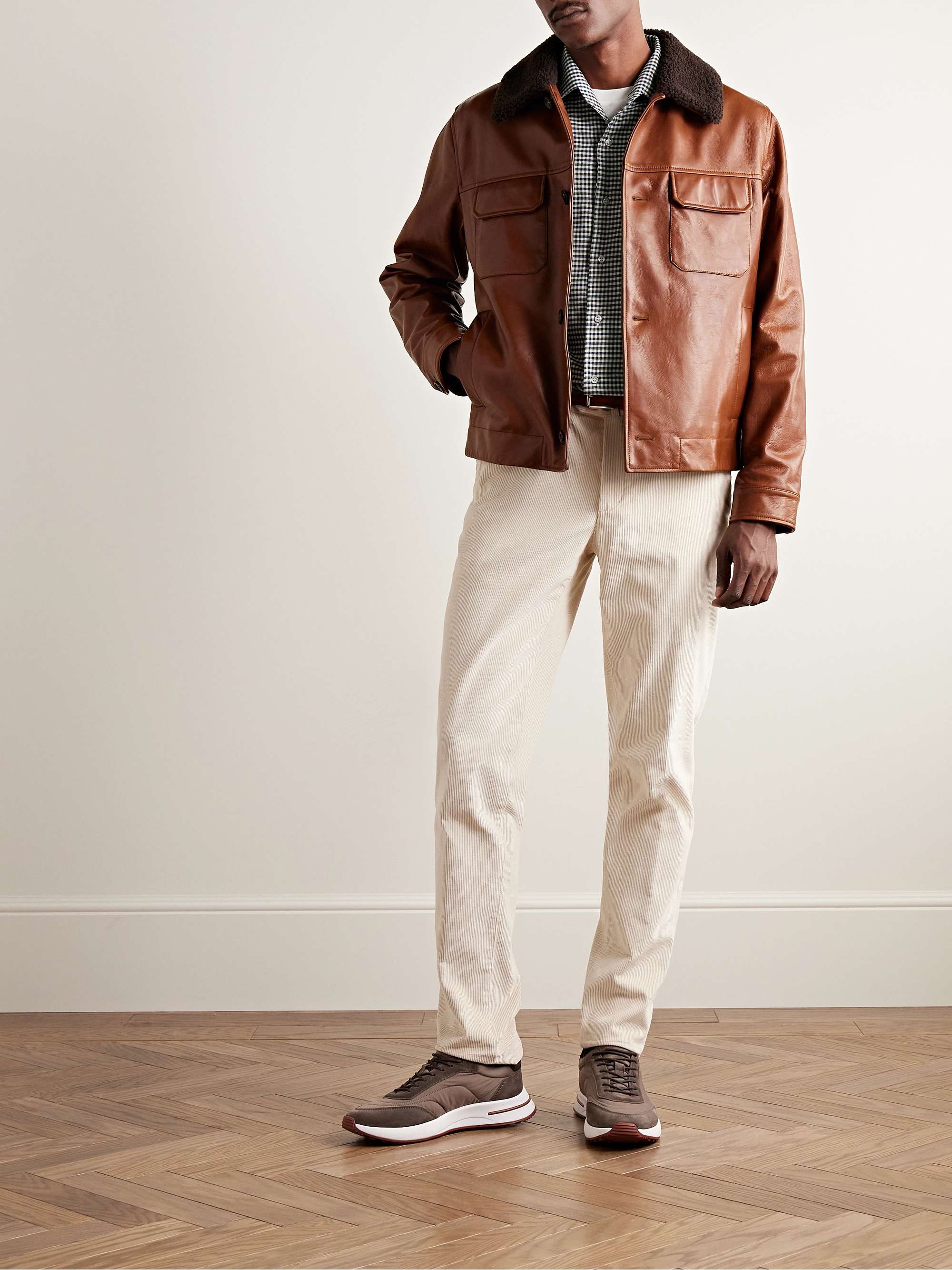 Logo-Appliquéd Checked Cotton-Flannel Shirt view
