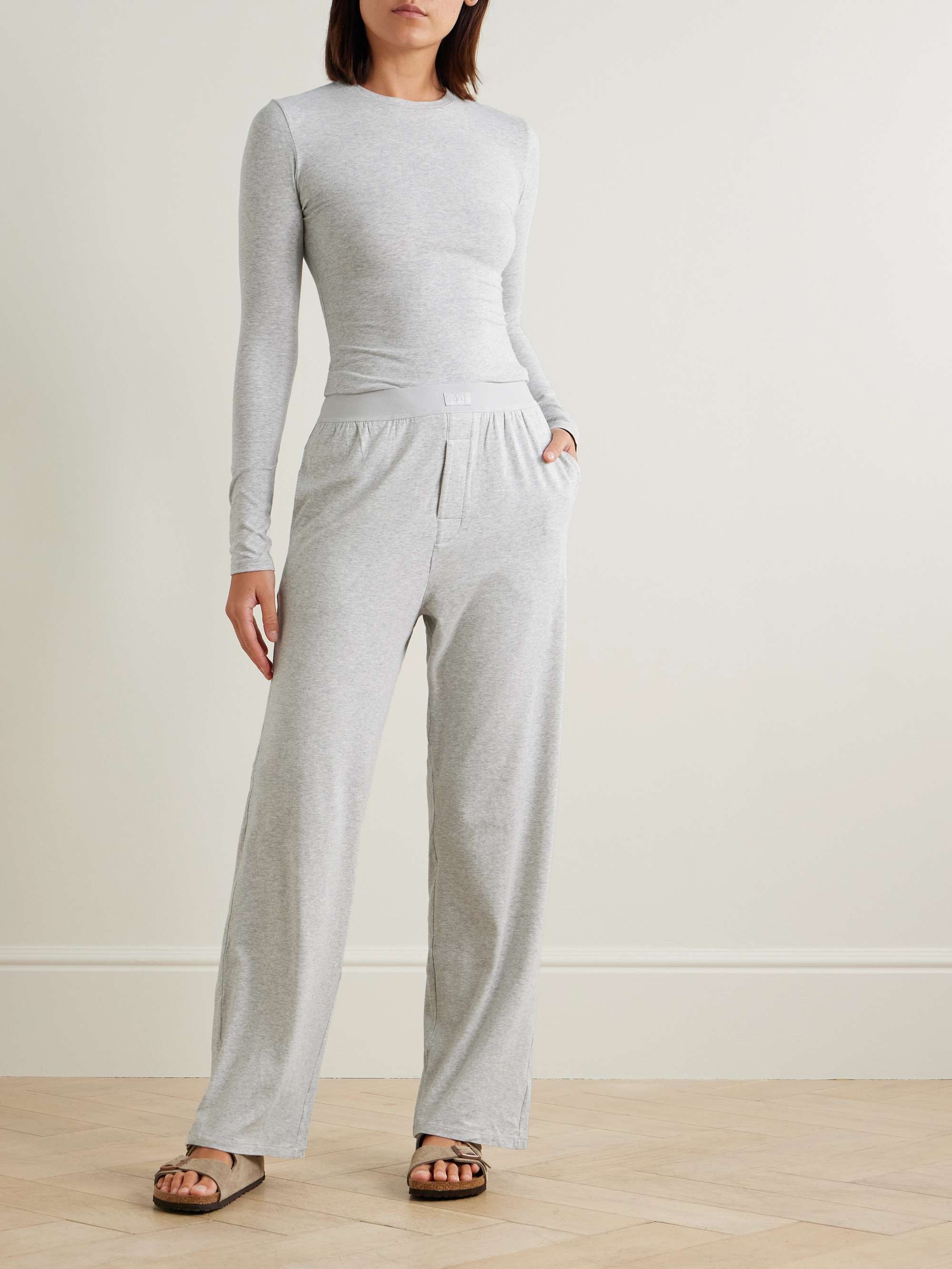 Boyfriend stretch-modal and cotton-blend jersey track pants view