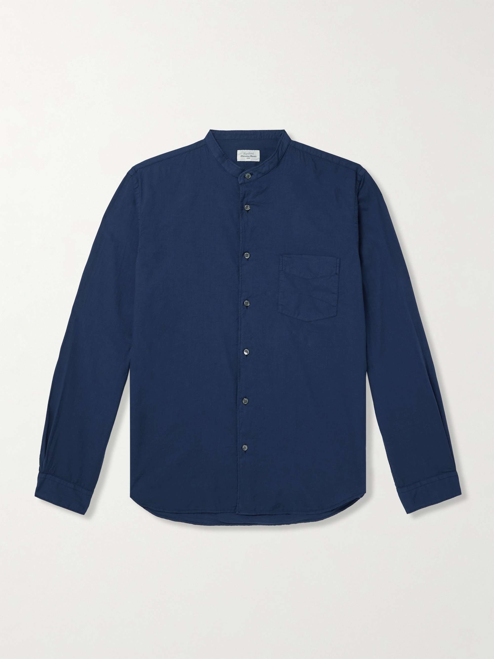 Premium Pat Grandad-Collar Cotton-Twill Shirt view