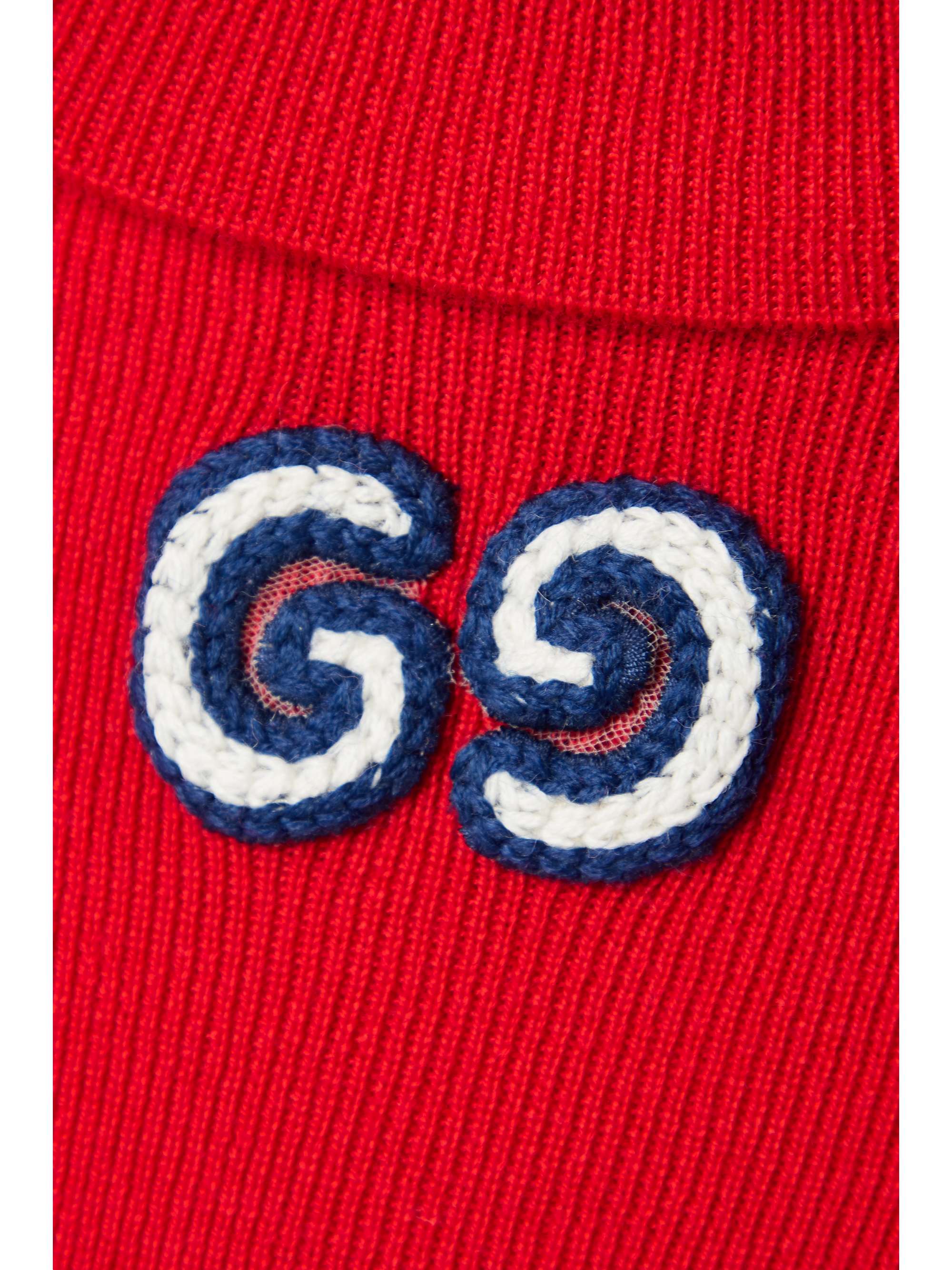 Appliquéd ribbed wool-blend turtleneck sweater view