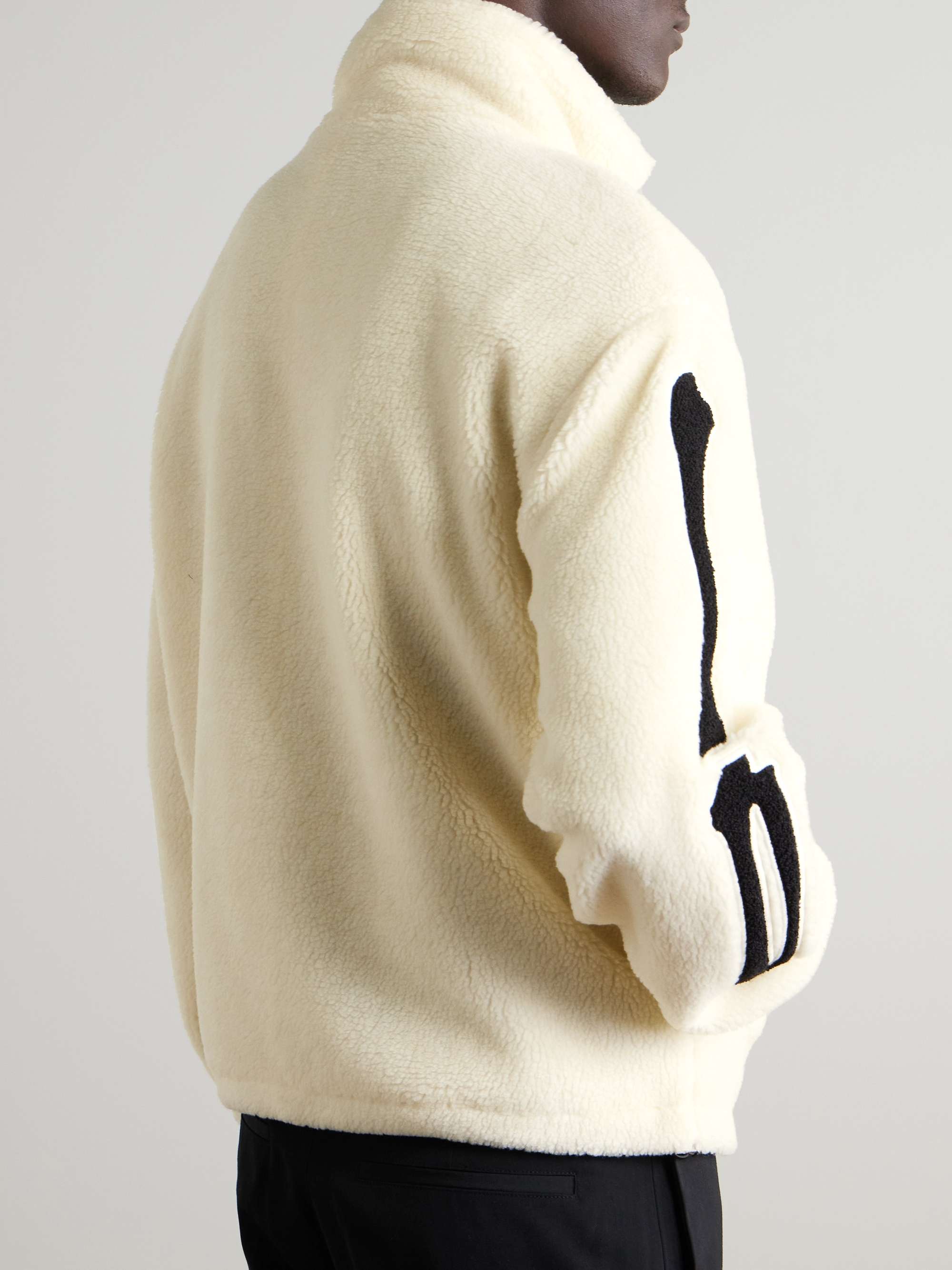 Bones Appliquéd Logo-Embroidered Fleece Jacket view