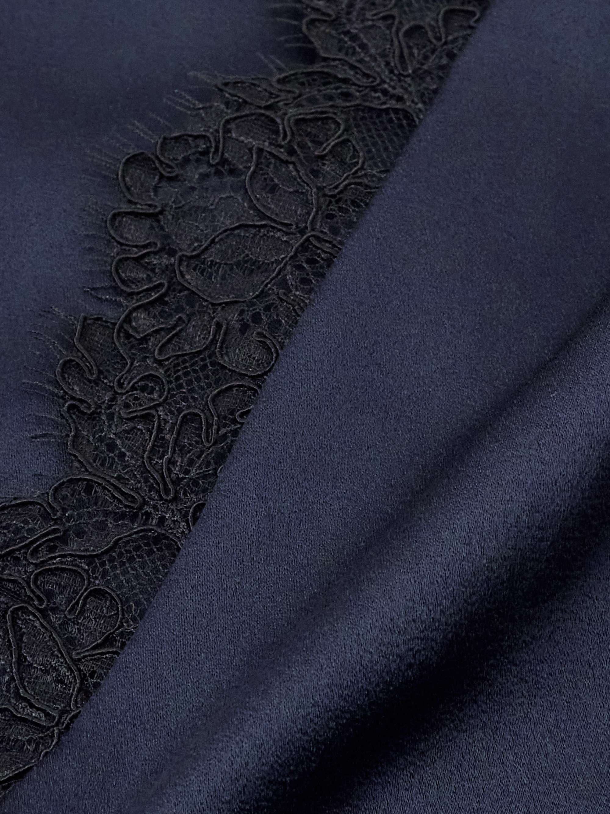 Lace-trimmed satin midi dress view