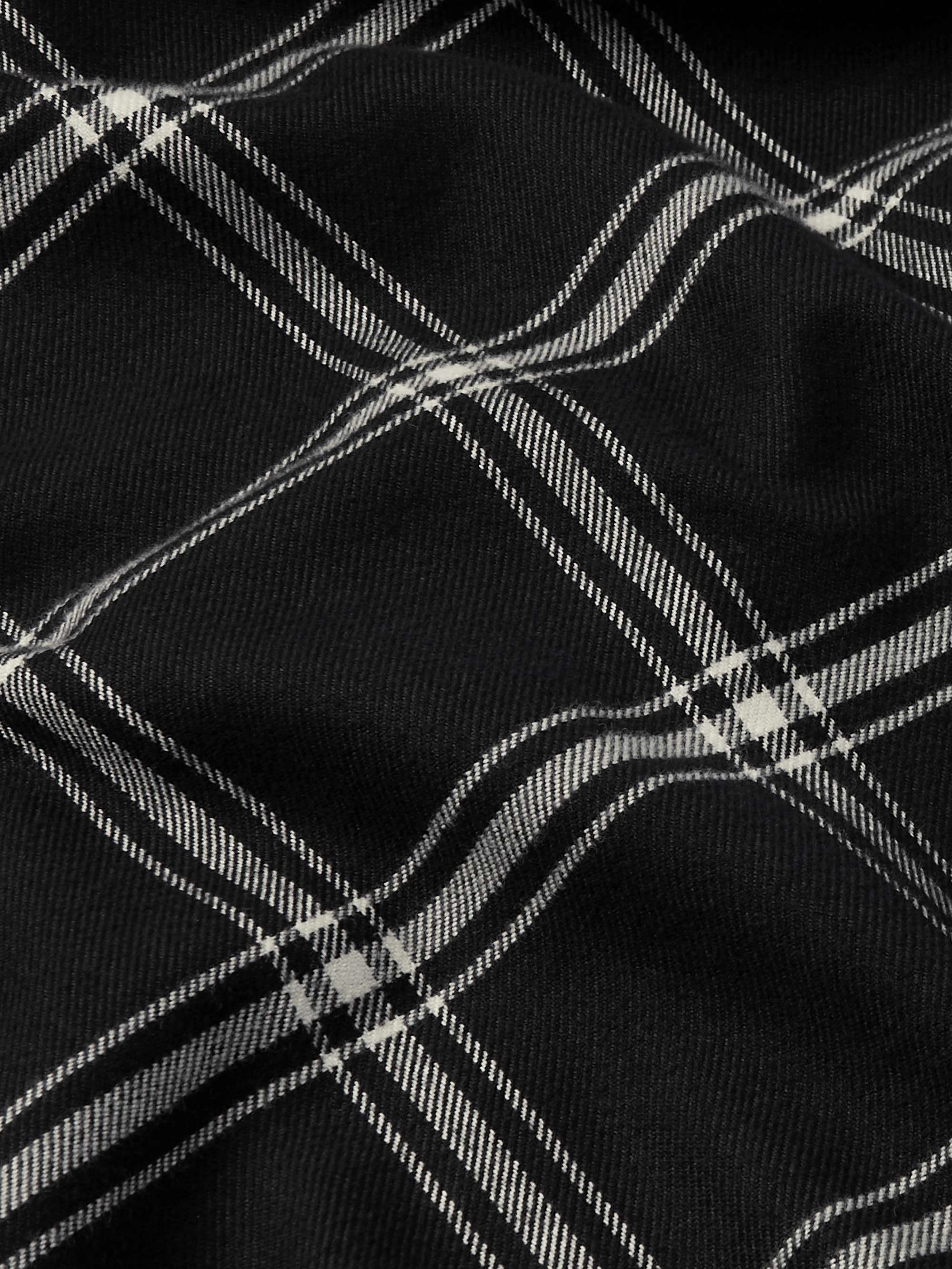 Harness-Detailed Checked Cotton-Flannel Shirt view