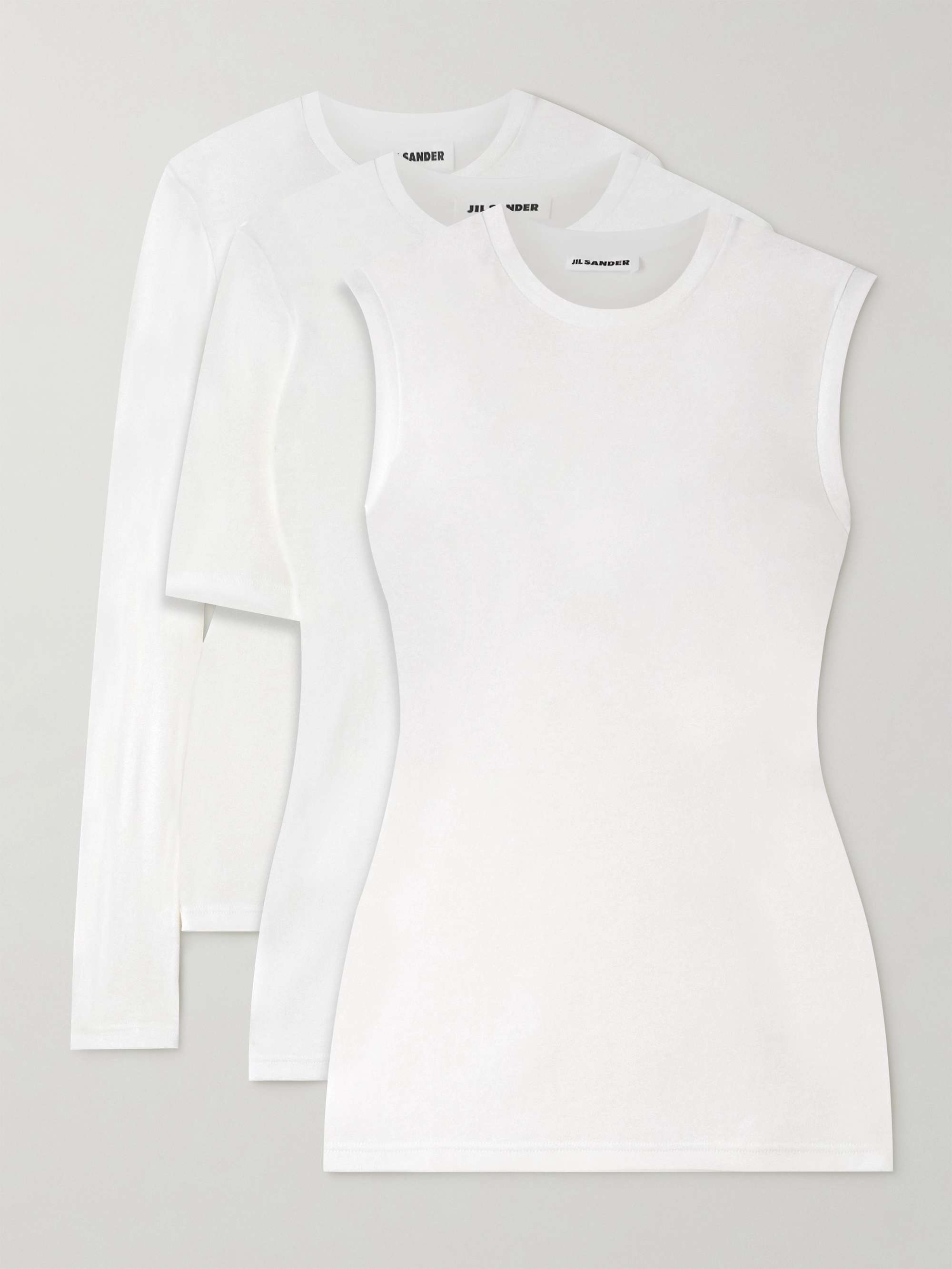 Set of three cotton-jersey tops view
