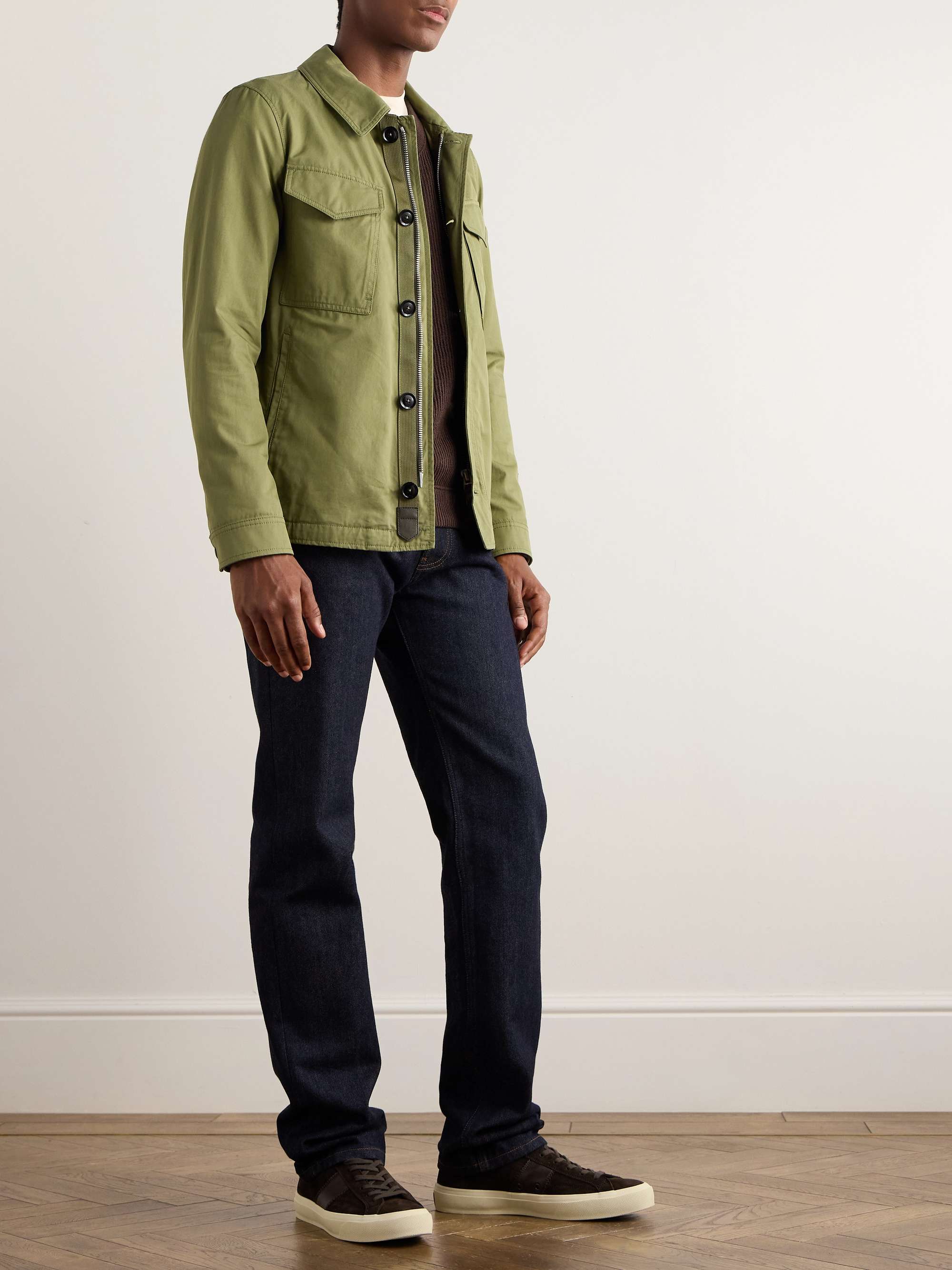 Peach Cotton-Gabardine Overshirt view